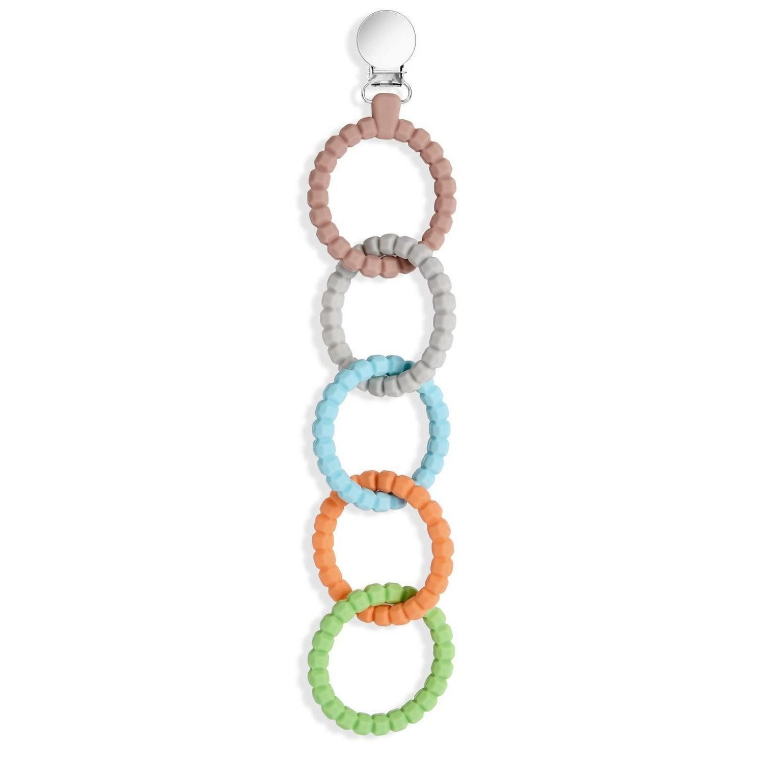 LuxusKollektion Beißring Beißring Silikon BPAfrei Zahnen Kauen Babys Grau Orange Blau Grün