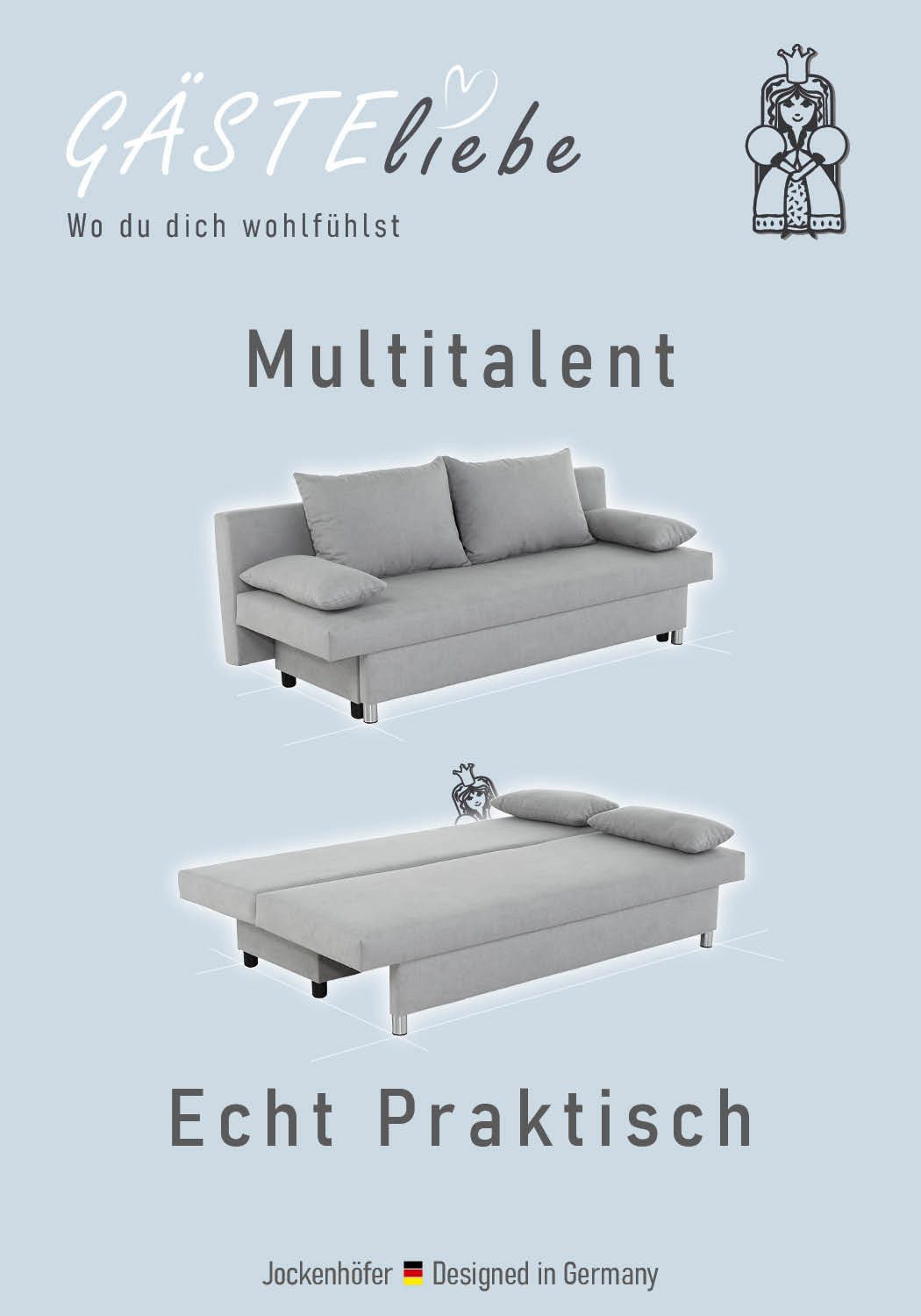 Jockenhöfer Gruppe Schlafsofa B: 191 cm, Liegefl. 120x191 cm, mit Bettfunktion & Bettkasten