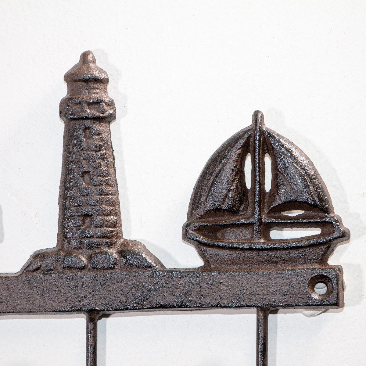 Antikas Wanddekoobjekt Flurgarderobe, 3 Haken, Maritim, Eisen, Braun