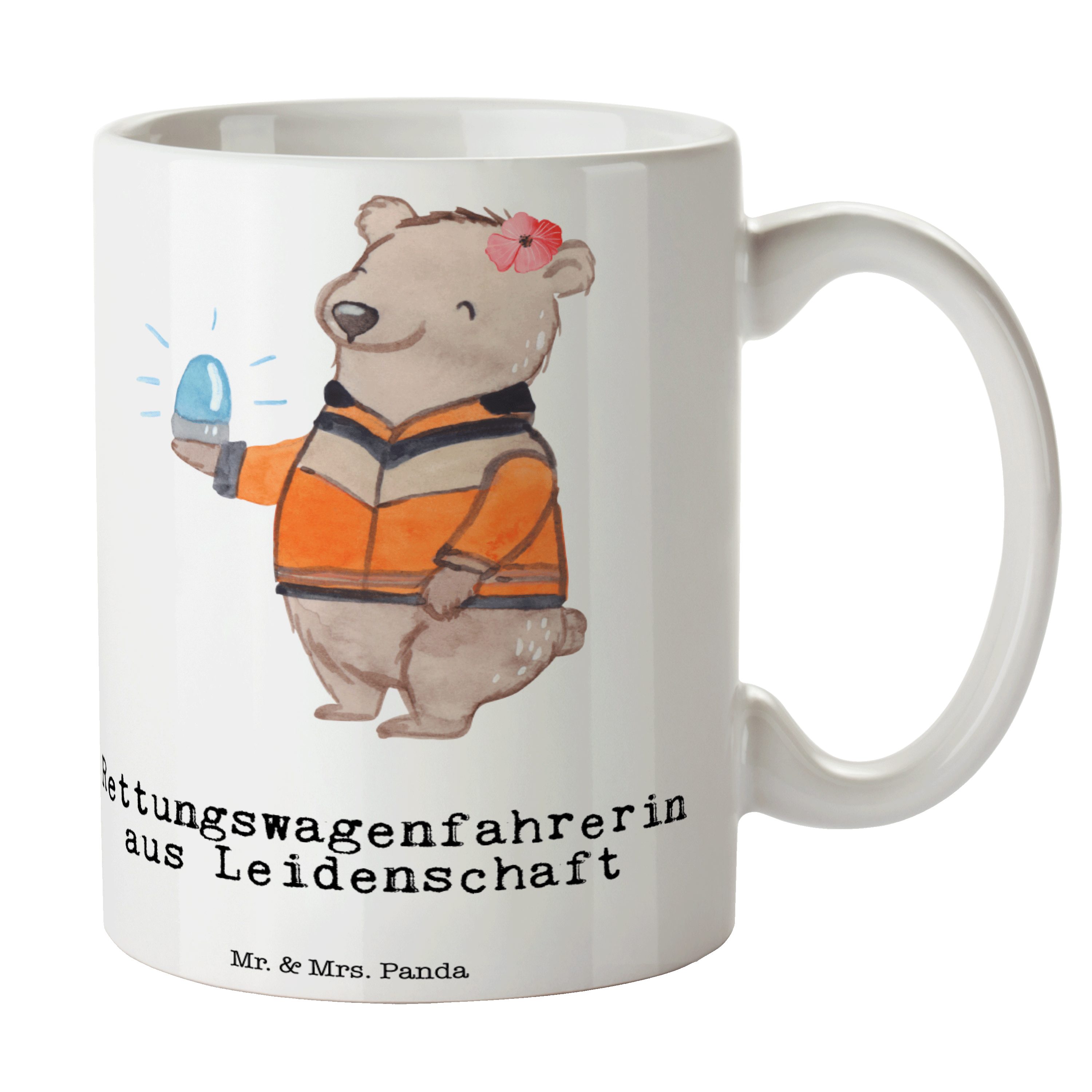 - Tasse & aus Rettungswagenfahrerin Leidenschaft Mr. - Mrs. Keramik Ausbildung, Panda Geschenk, Weiß