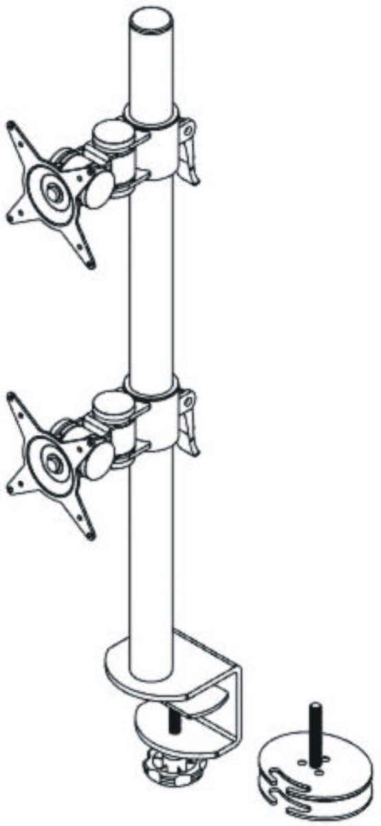 Dataflex Monitor-Halterung Monitorarm ViewMate Style 672 für 2 Monitore silber