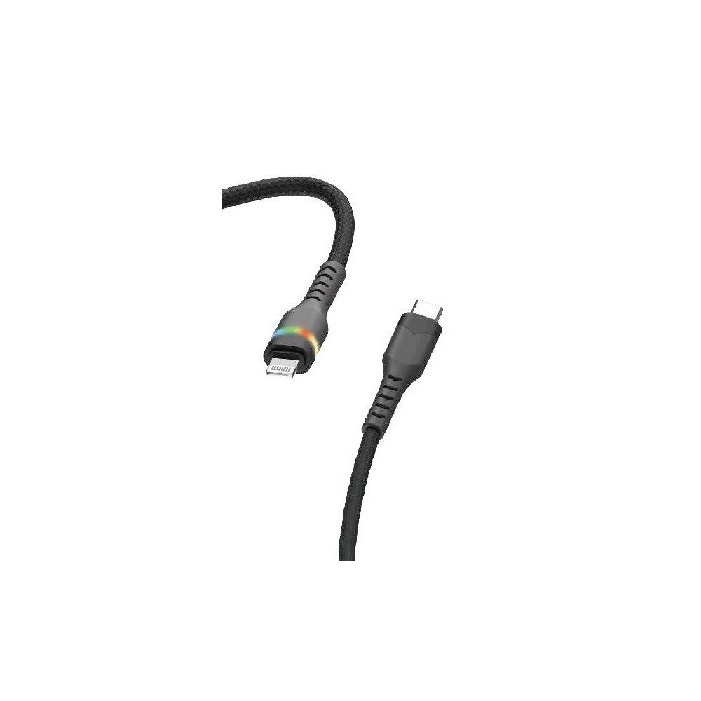 1m Powerkabel Charge & Sync 27 W Typ-C/ Lightning Black (20838) USB-Kabel