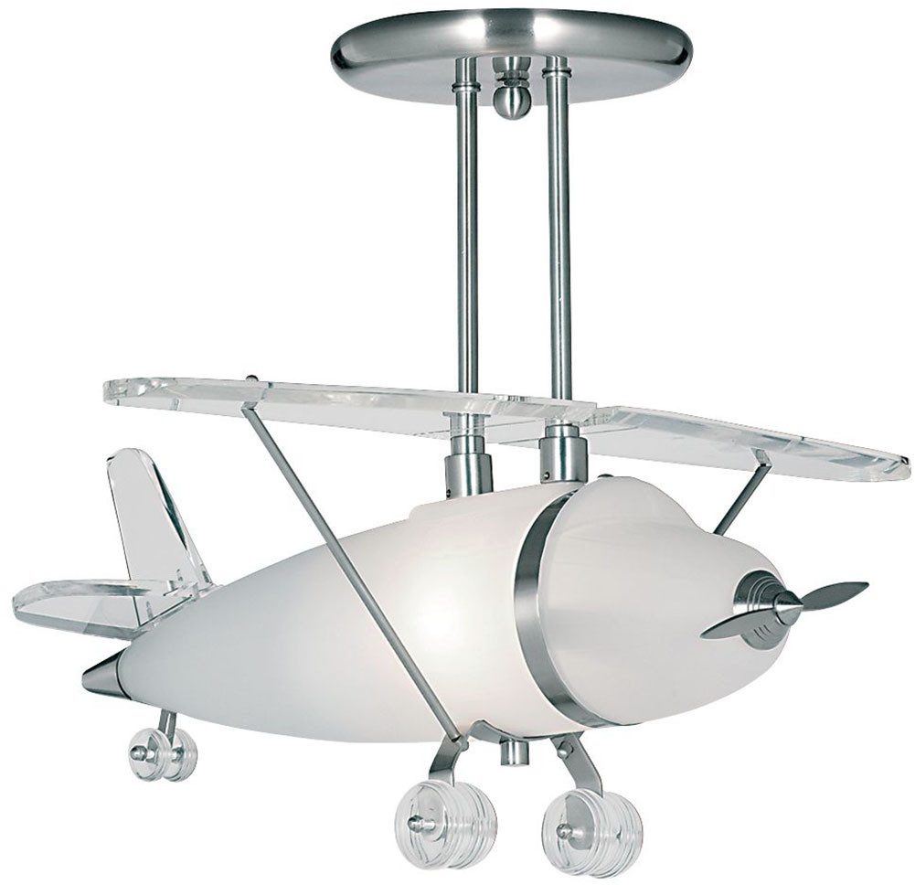Searchlight Deckenleuchte Novelty Airplane Pendant - Metal, Acrylic & Glass, Leuchtmittel wechselbar