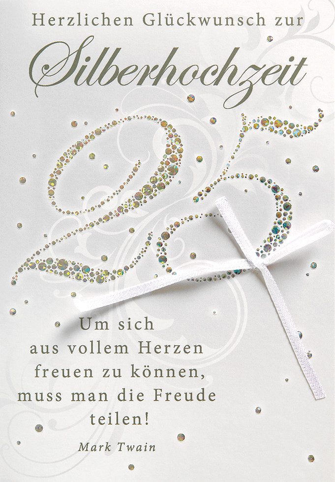Perleberg Grußkarten Silberhochzeit Glückwunschkarte im Format 115x17cm mit Umschlag uniq3