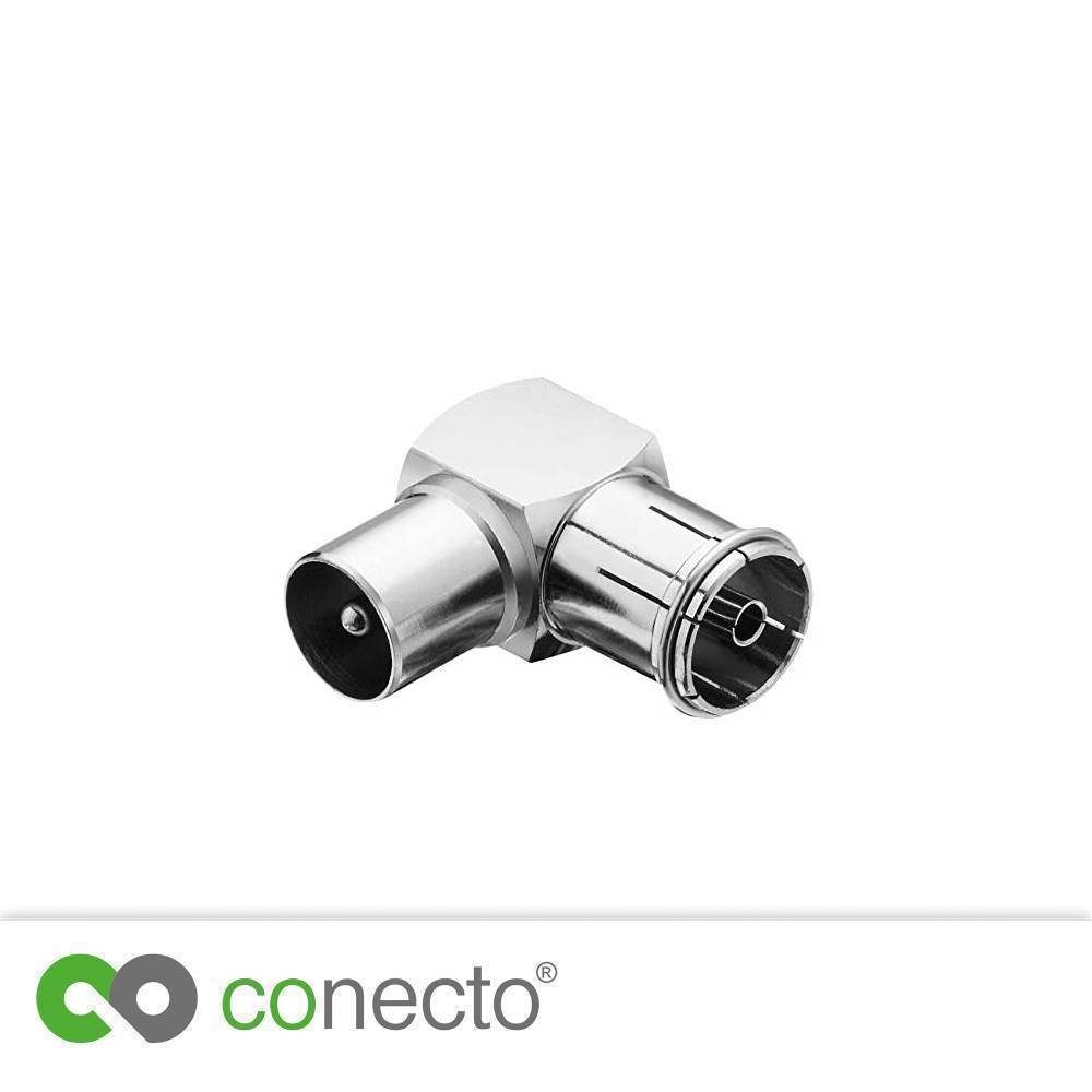 IEC-Stecker 90° conecto Winkel-Adapter, IEC-Buch conecto auf Antennen-Adapter, SAT-Kabel