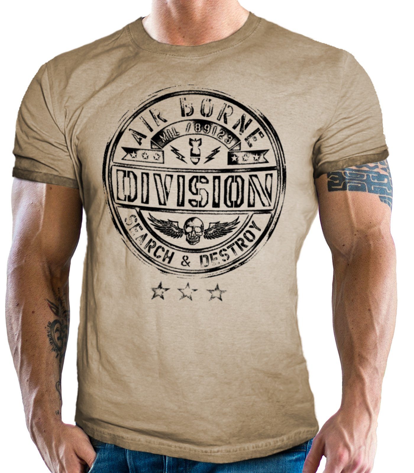 GASOLINE BANDIT® T-Shirt für Airborne Racing US-Airforce Fans: Vintage Air Division