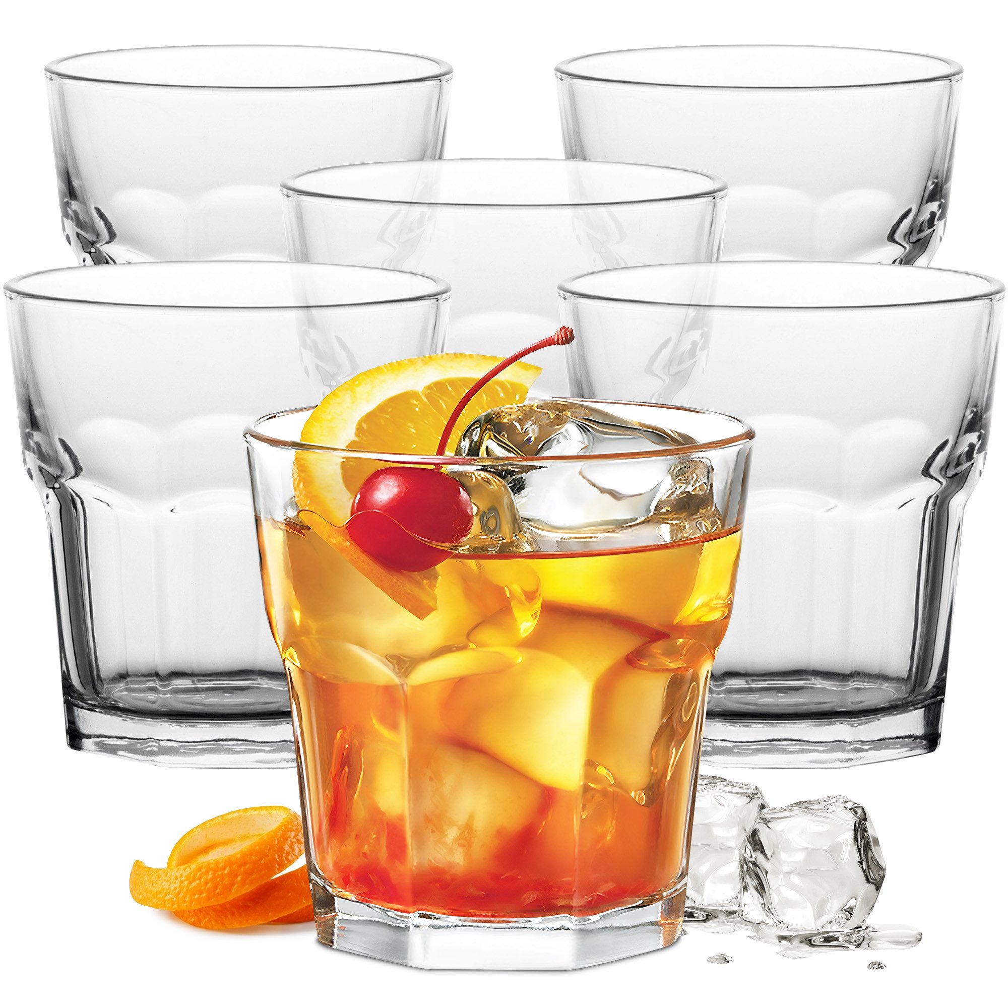 KONZEPT Glas Trinkgläser Set 240ml 6/12 Stk. Wassergläser Stapelbar, 6-tlg., perfekt für den Alltag, Ideal für Cocktails, Saft, Rotwein, Milch