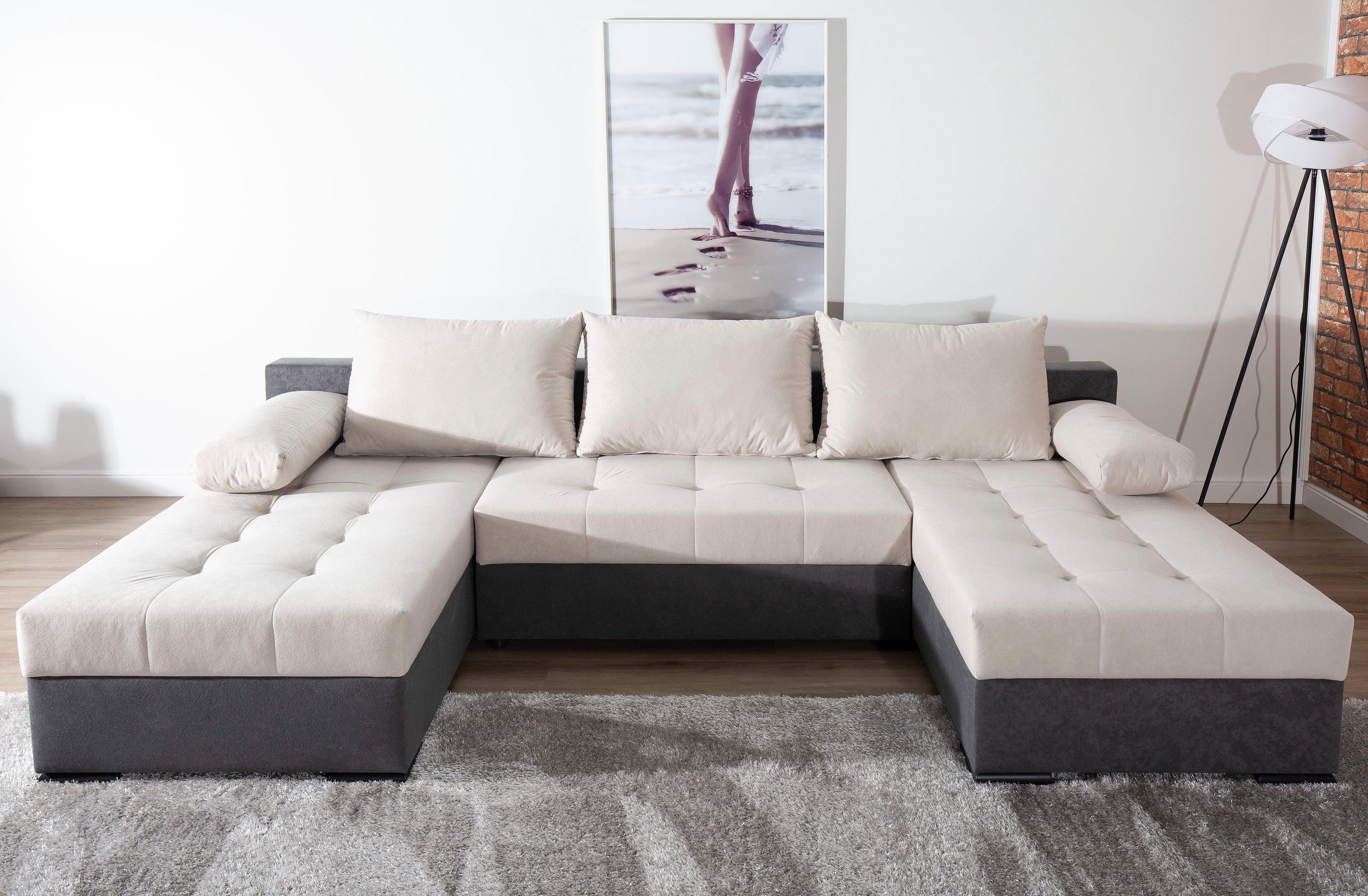 COLLECTION AB Wohnlandschaft Josy U-Form, B: 269 cm, mit Bettfunktion & Bettkasten, Federkern