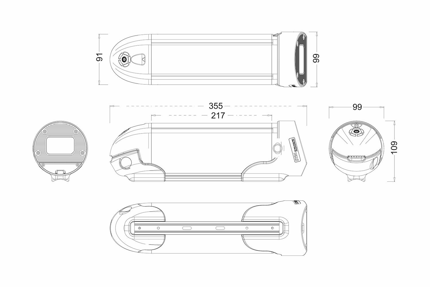 Akku 14000 (36 E-Bike PowerSmart Halterung Pedelec, SS-WDC2 Li-ion V) LEB36H45S Ladegerät Trinkflaschenakku Umbausatz, mAh inkl. 14Ah 504Wh