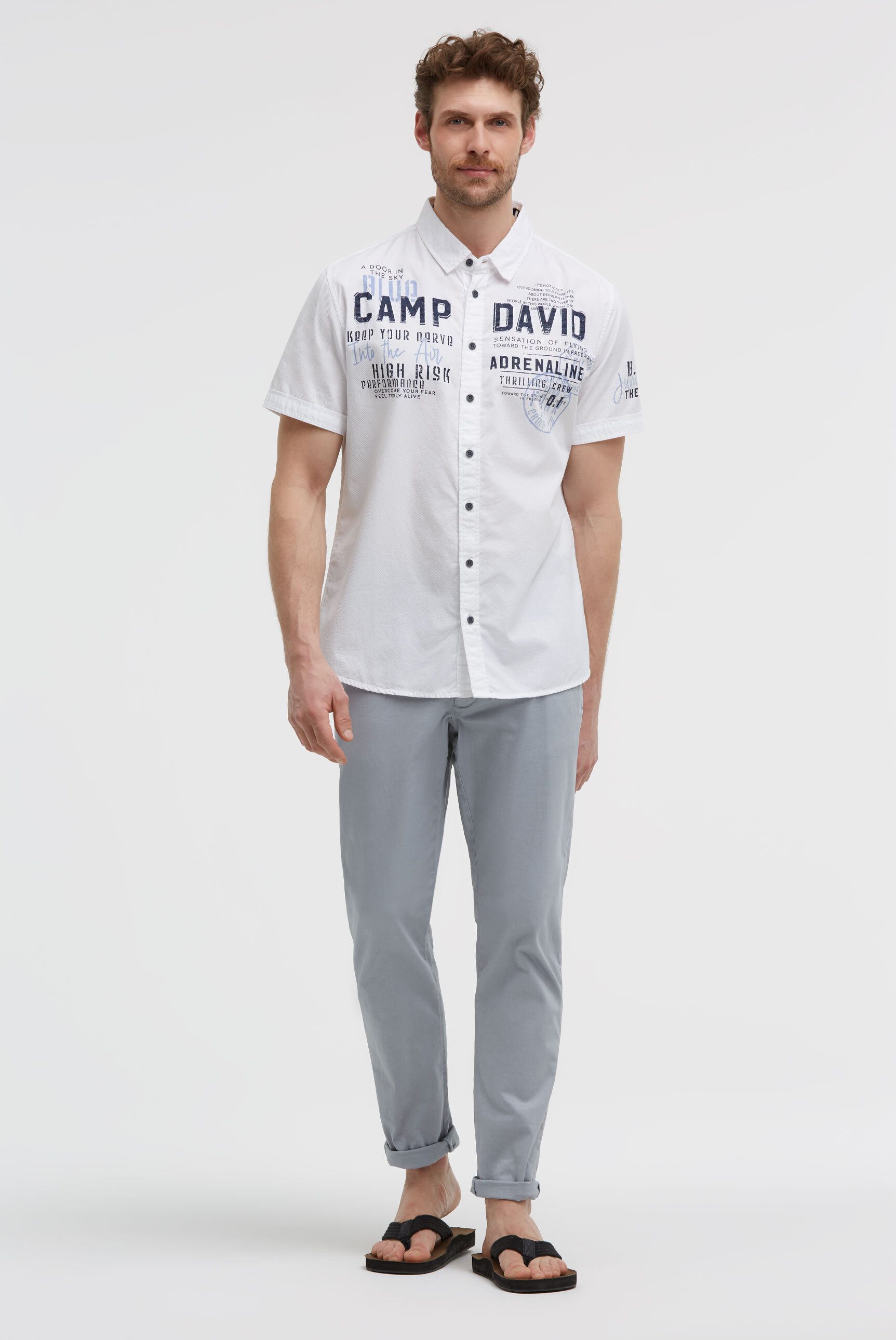 CAMP DAVID Kurzarmhemd mit Kentkragen
