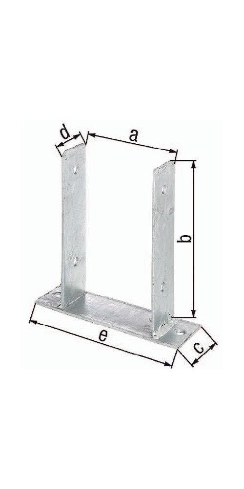 Alberts Pfostenträger U-Pfostenträger ETA-10/0210 91x200x60x50x200mm feuerverzinkt zum Aufschrauben