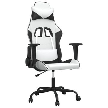vidaXL Bürostuhl Gaming-Stuhl mit Massagefunktion Weiß und Schwarz Kunstleder