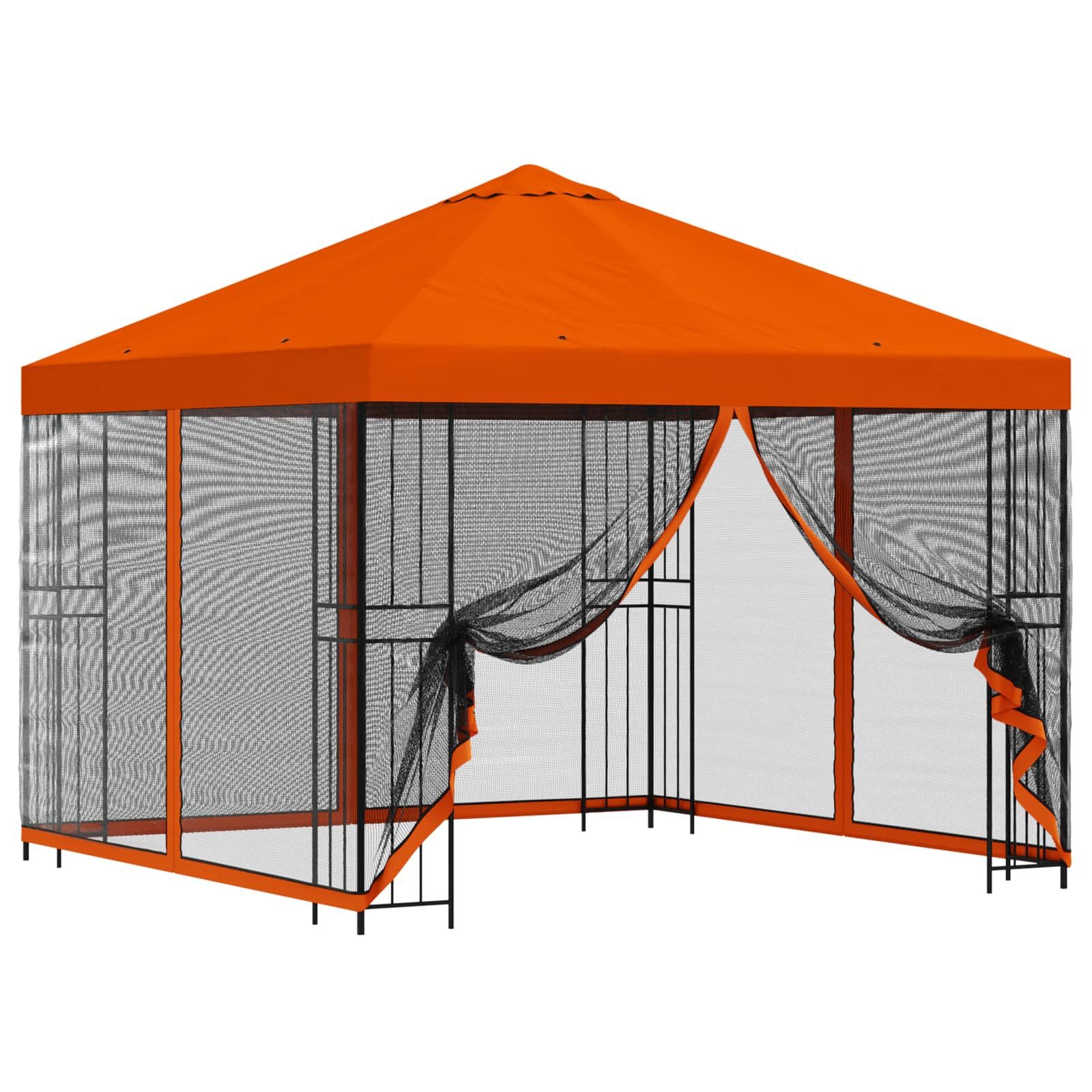 vidaXL Partyzelt Garten Pavillon mit Seitenwänden 3 x 3 m Orange