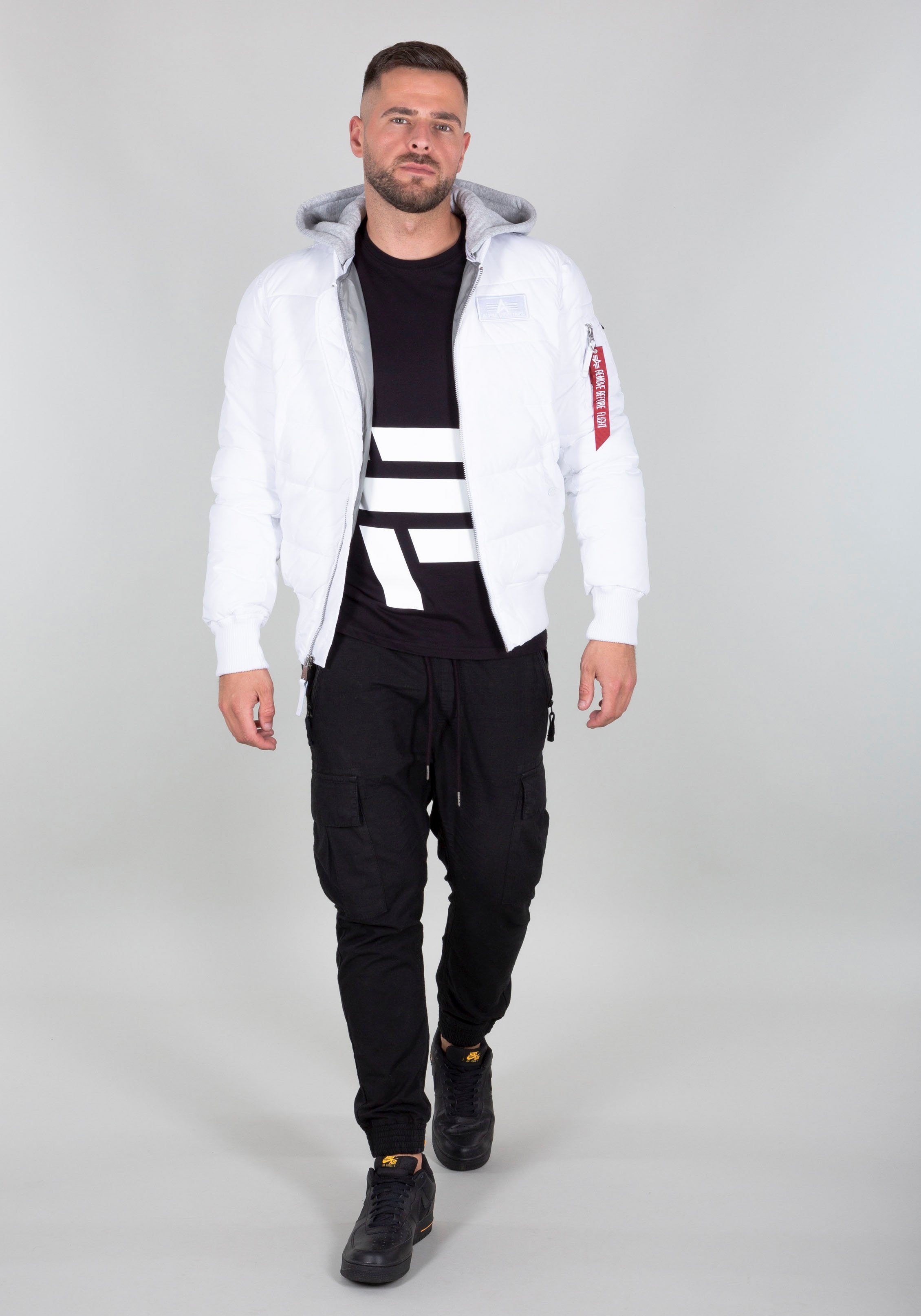 Print Industries Back ZH Steppjacke white Alpha MA-1