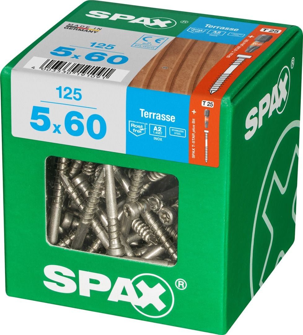 SPAX Terrassenschraube Spax Terrassenschrauben 5.0 x 60 mm TX 25 - 125