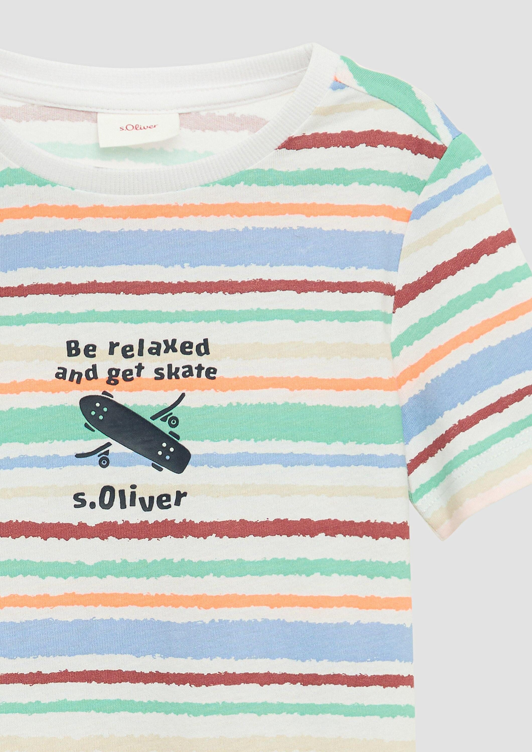 s.Oliver Kurzarmshirt T-Shirt T-Shirt mit All-over-Print