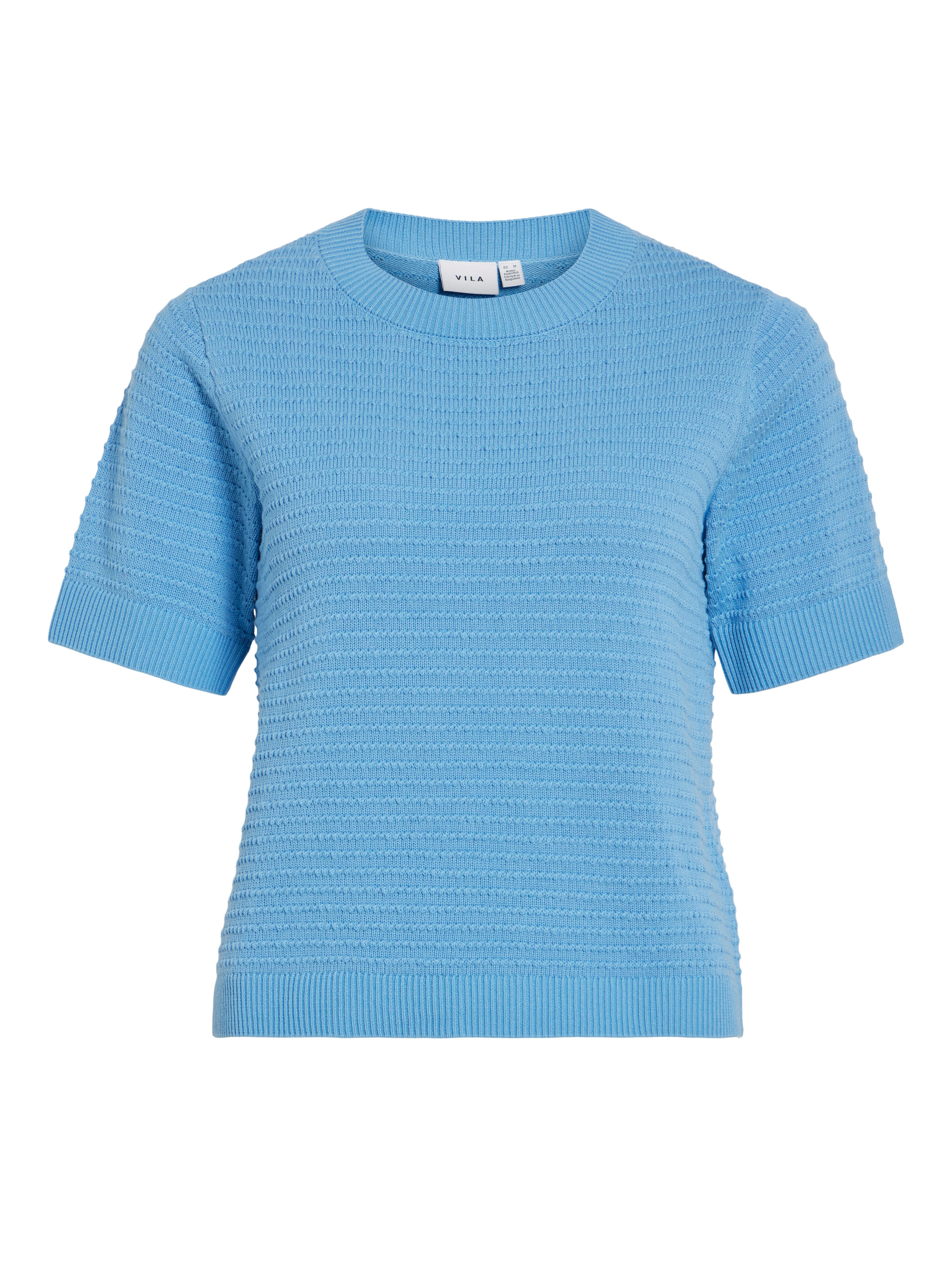 Kurzarmpullover VILOLLO O-NECK S/S DETAIL KNIT TOP- NOOS