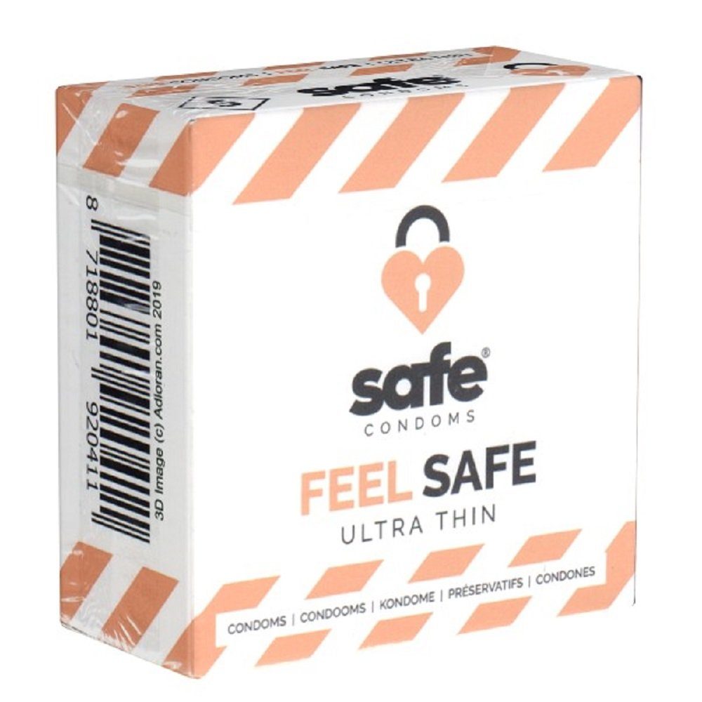Safe Kondome FEEL Safe (Ultra Thin) Packung mit, 5 St., dünnere Kondome für ein natürliches Gefühl