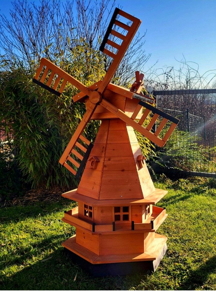 BruKa Dekofigur XXL Windmühle 123cm DON QUIXOTE Höhe aus Holz, Terrasse Gar günstig online kaufen