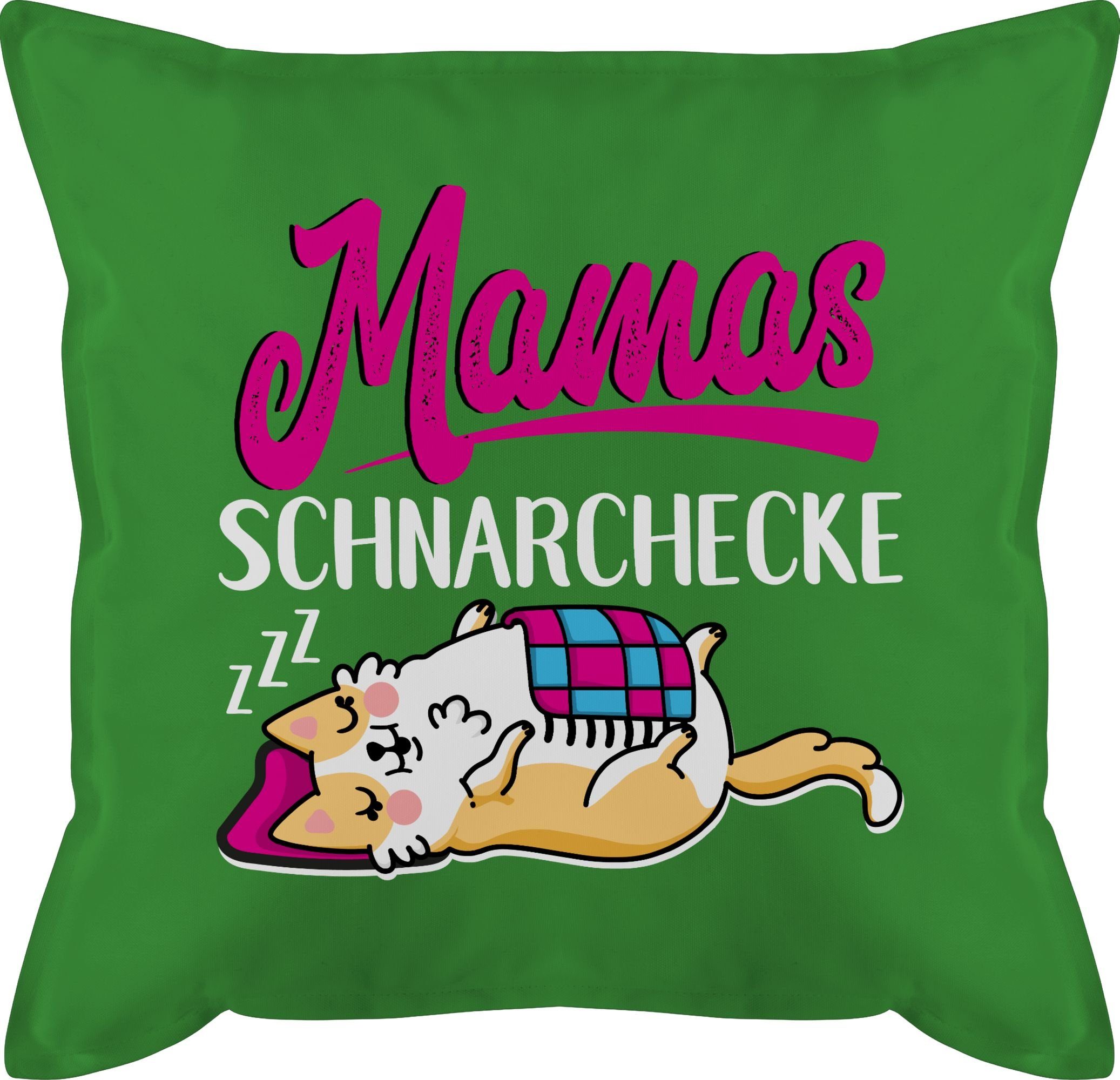 Shirtracer Dekokissen Mamas Schnarchecke - weiß/fuchsia, Muttertagsgeschenk 3 Grün
