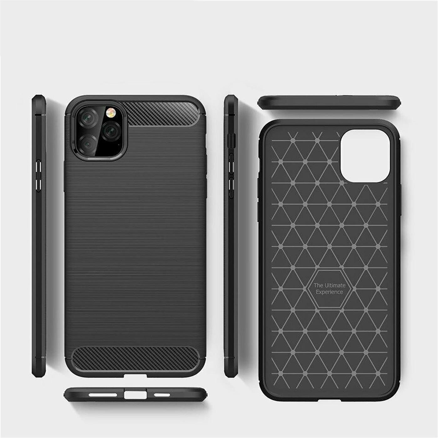 CoolGadget Handyhülle Carbon Handy Hülle für Apple iPhone 11 6,1 Zoll, robuste Telefonhülle Case Schutzhülle für iPhone 11 Hülle