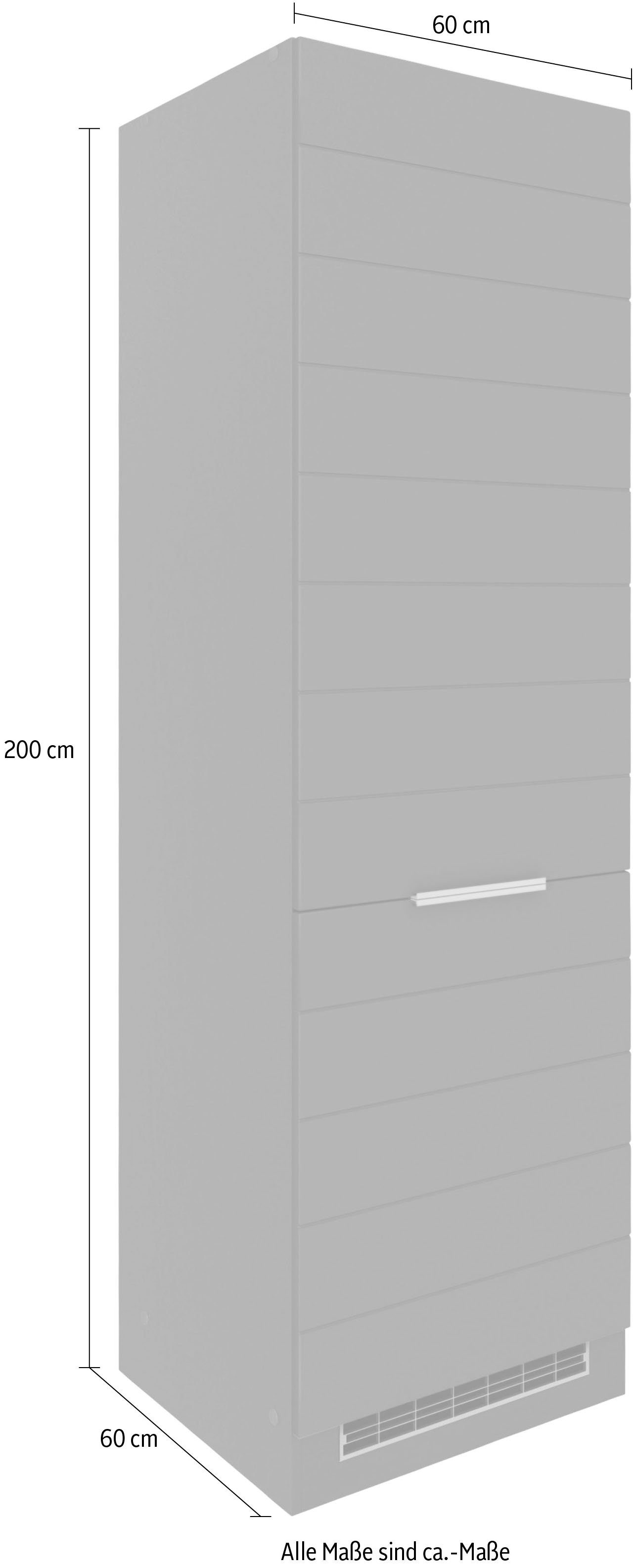 breit, | Kühlumbauschrank Luhe grau MDF-Fronten MÖBEL 60 HELD cm hochwertige Matt/grafit Lisene waagerechter graphit mit