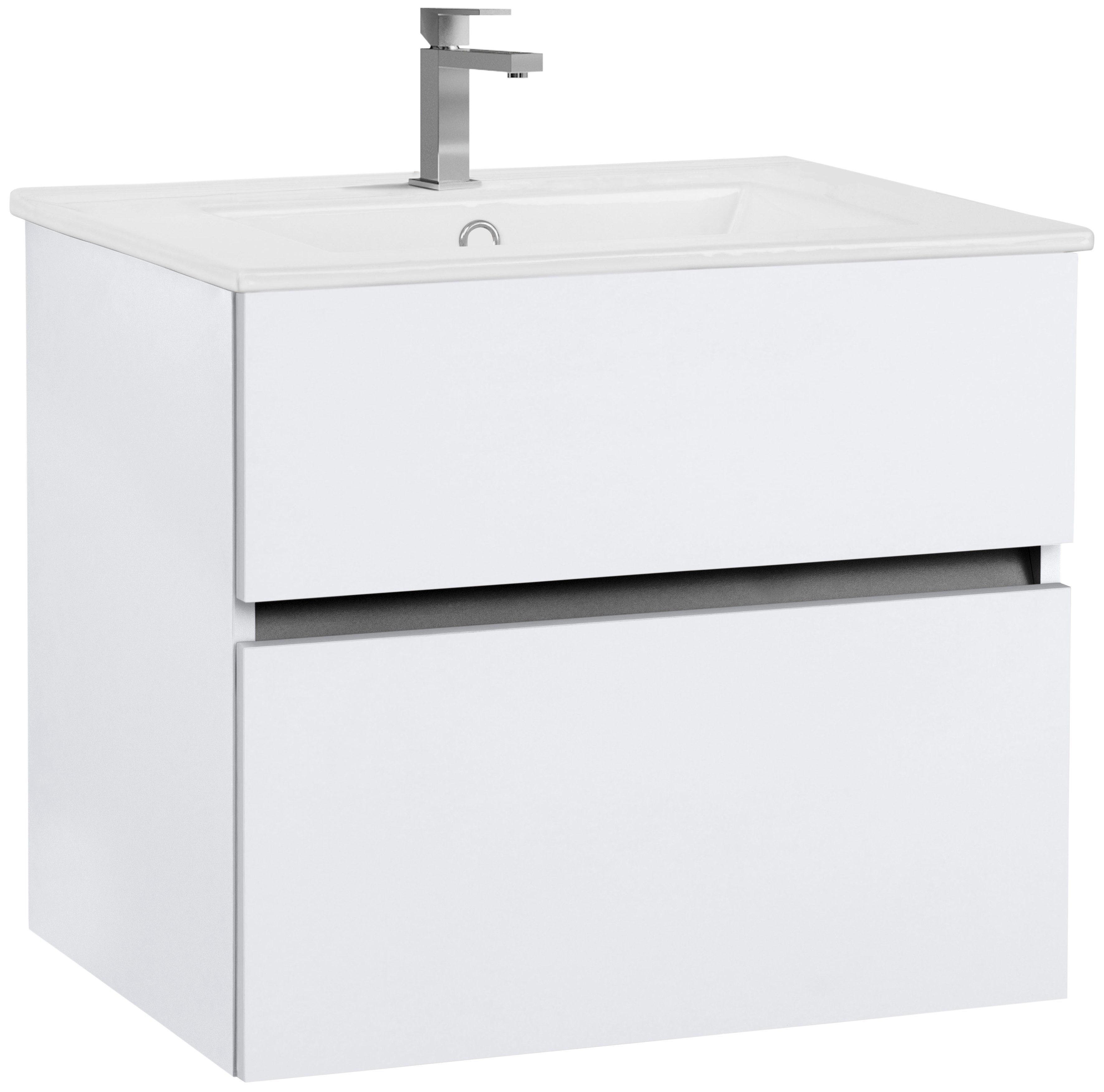 Home affaire Waschtisch Wisla, Waschplatz, Badezimmerschrank (Set, 2-St., Waschtisch mit Waschbecken), Badmöbel für Wandmontage mit Klappe, Schublade und Keramik Waschbecken