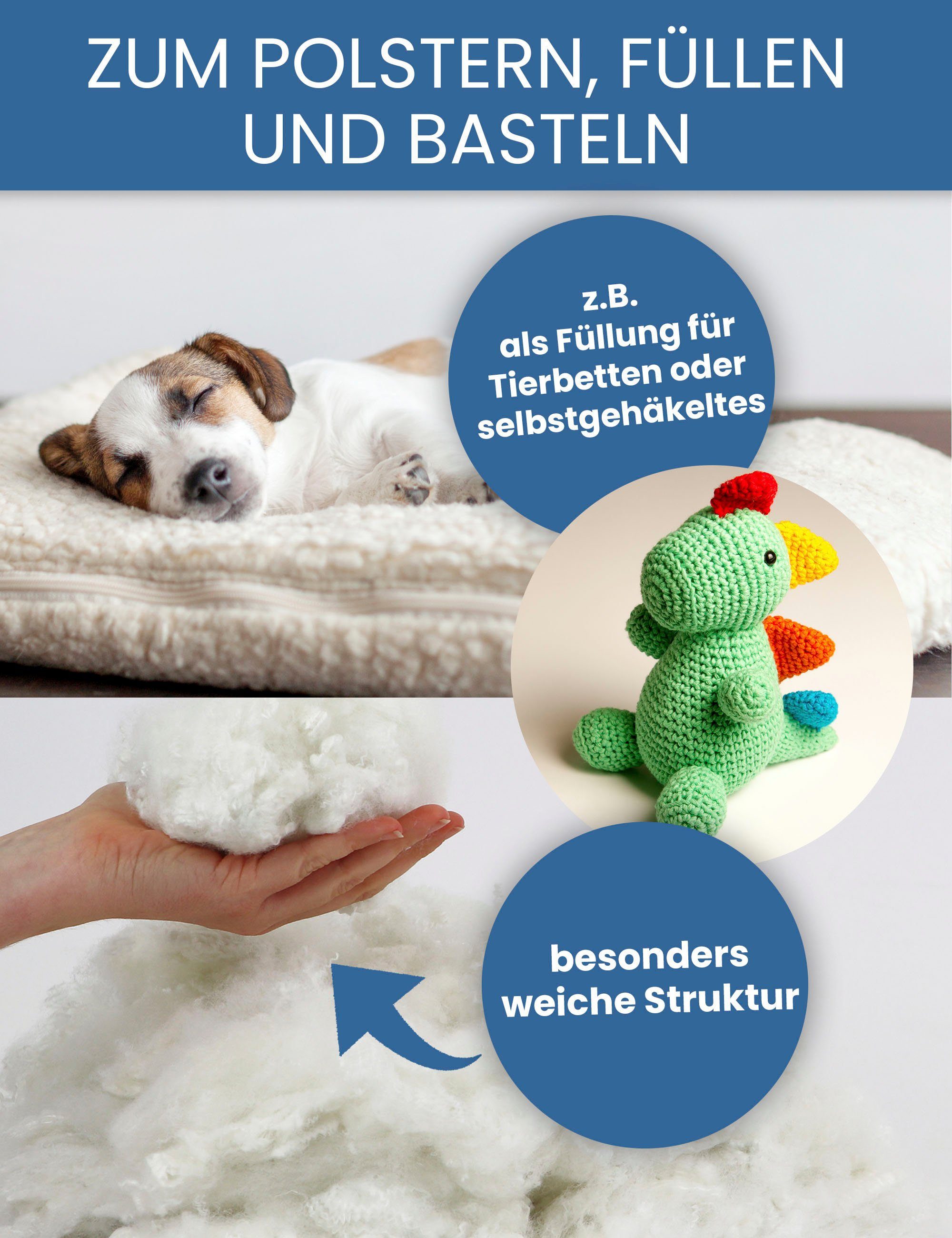 Primaflor-Ideen in Textil Kissenfüllung Füllmaterial Kissenfüllung Polyesterholfasern, Füllmaterial für Kissen, Möbel, Stofftiere & Puppen, waschbar – Bild 3 von 5