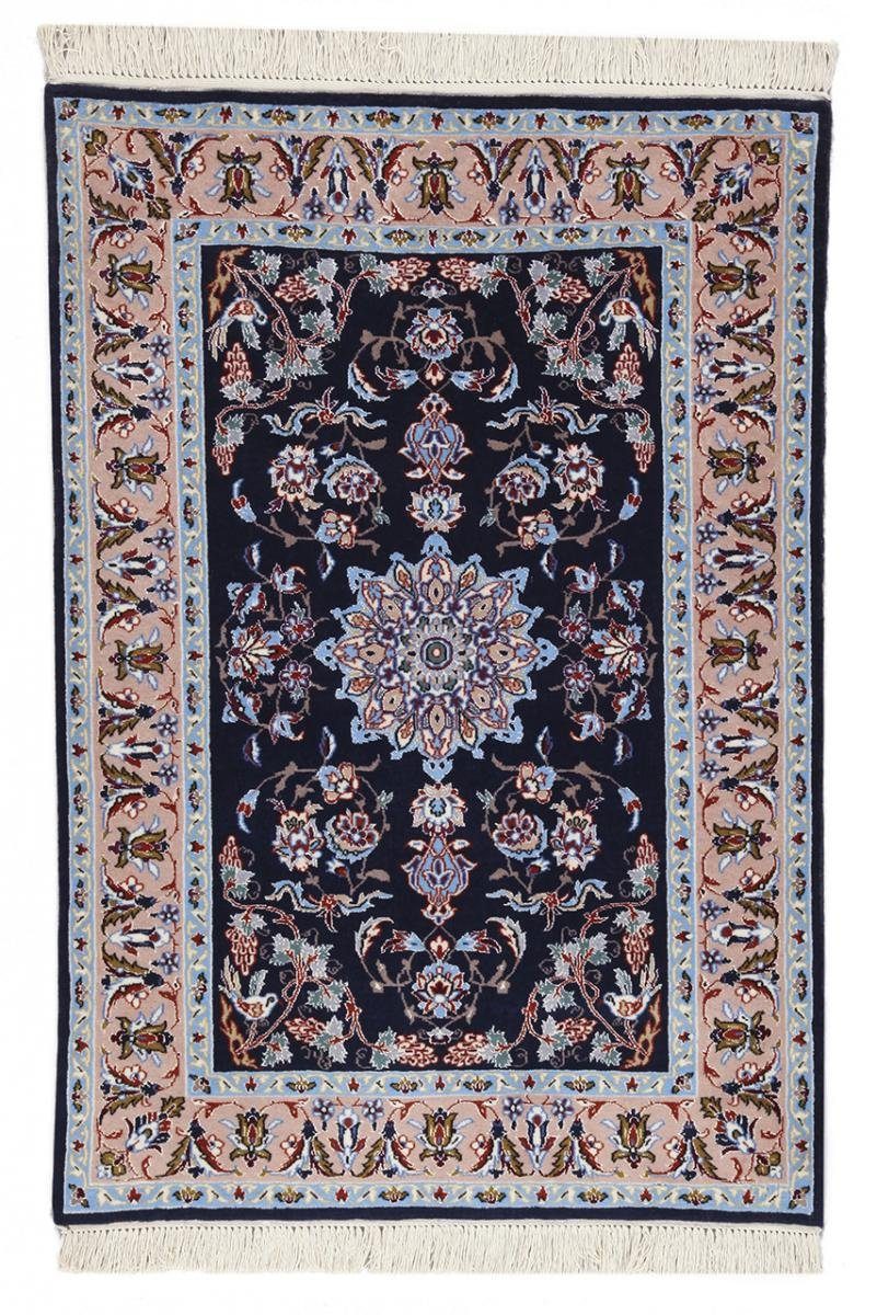 Orientteppich Isfahan Seidenkette 71x99 Handgeknüpfter Orientteppich, Nain Trading, rechteckig, Höhe: 6 mm