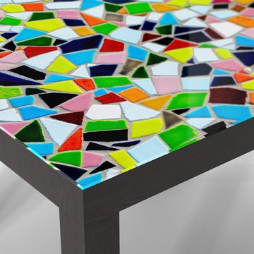 DEQORI Couchtisch 'Buntes Fliesen-Mosaik', Glas Beistelltisch Glastisch modern