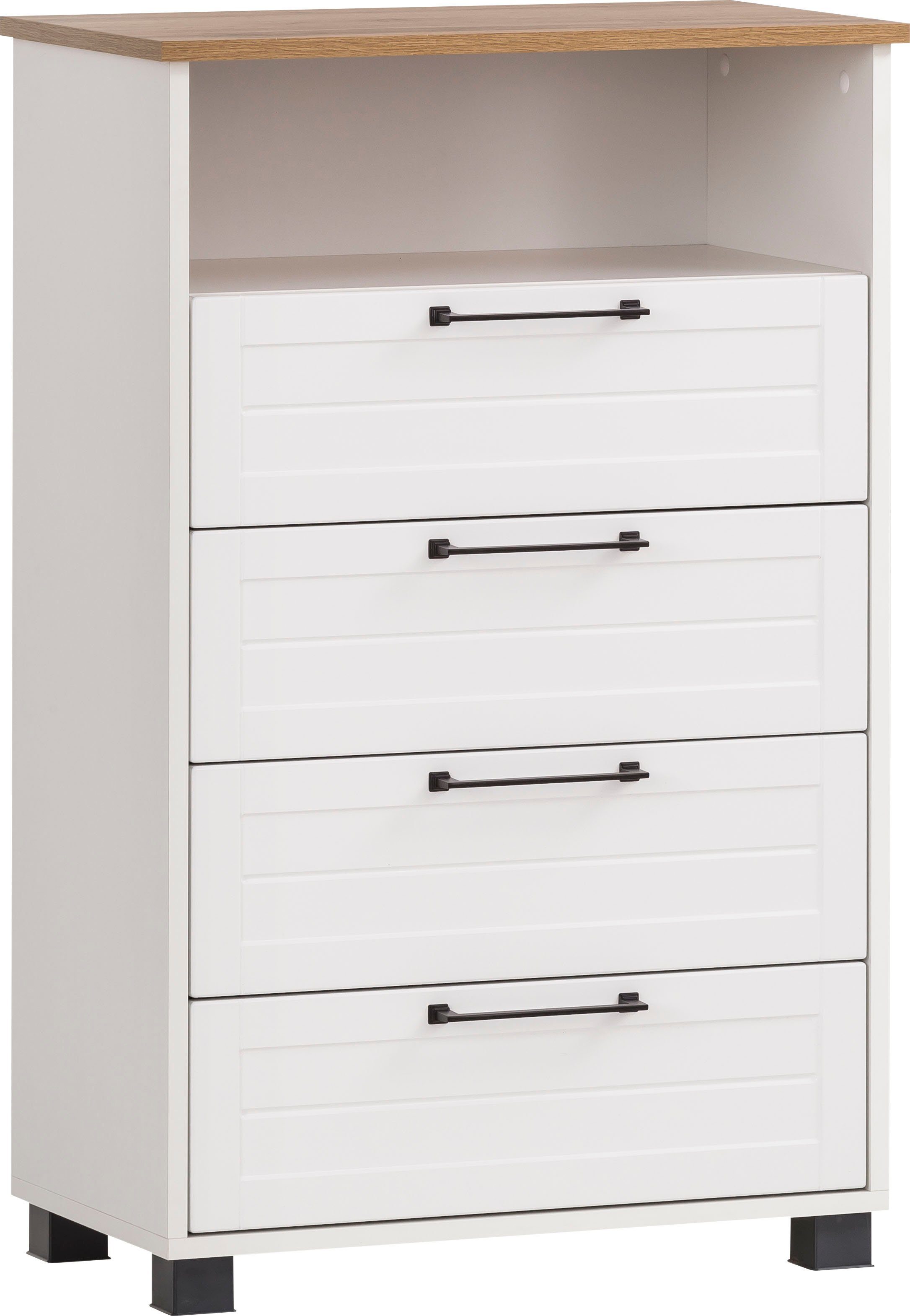 Schildmeyer Garderobenschrank Jelda Breite 62,4 cm weiß/eichefarben | weiß/eichefarben | Garderobenschränke