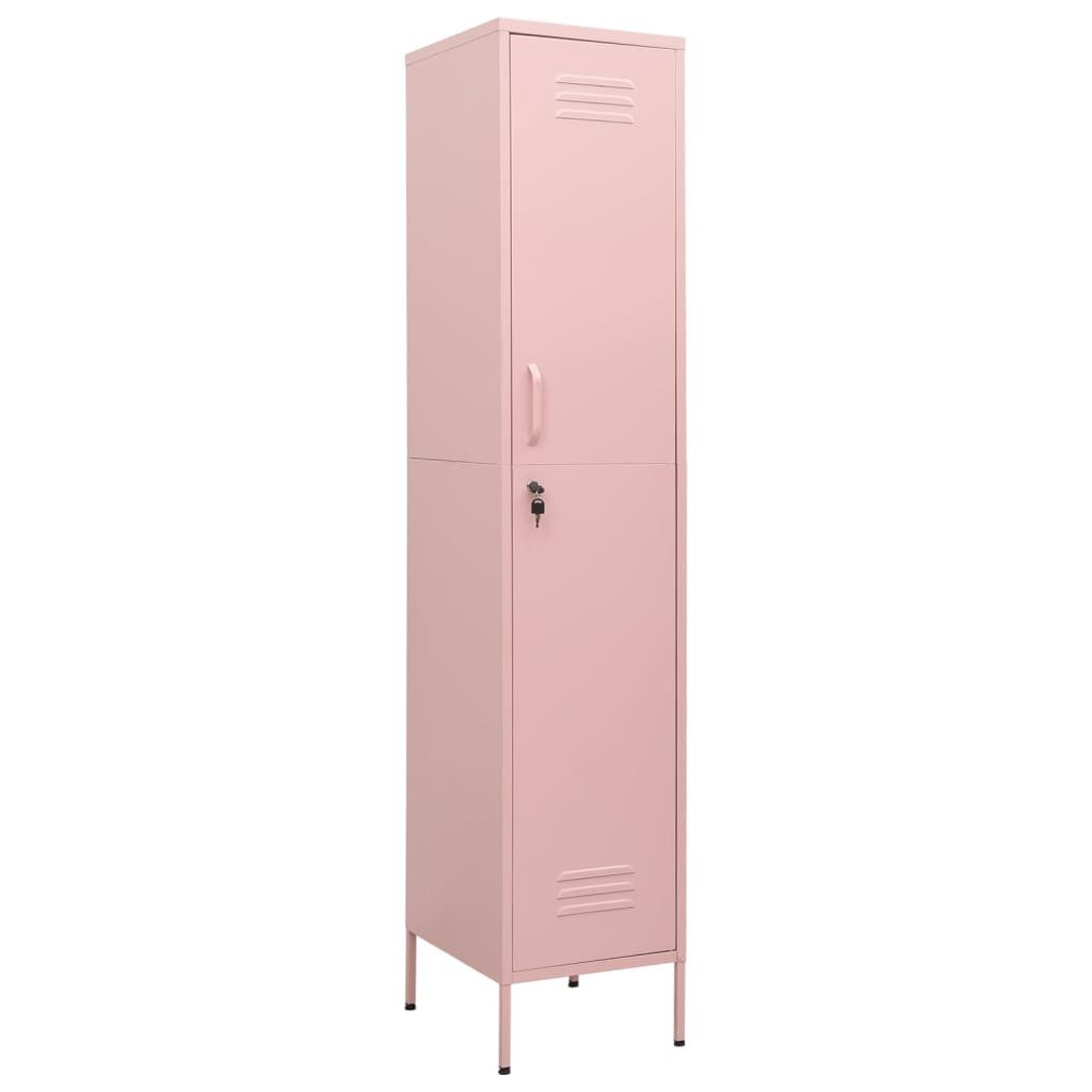 Fächerschrank Schließfachschrank Rosa 35x46x180 cm Stahl