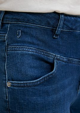 Comma 7/8-Jeans Slim: 7/8-Jeans mit High Waist Leder-Patch