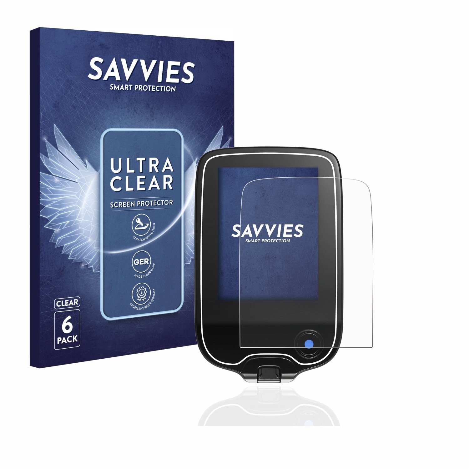 Savvies Displayschutzfolie Schutzfolie für Freestyle Libre 3, 6 Stück, Displayschutz Schutz Folie Klar Transparent
