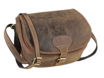 Greenburry Umhängetasche Vintage Hunting, Schultertasche, große Jagdtasche 30cm, Hirsch-Prägung