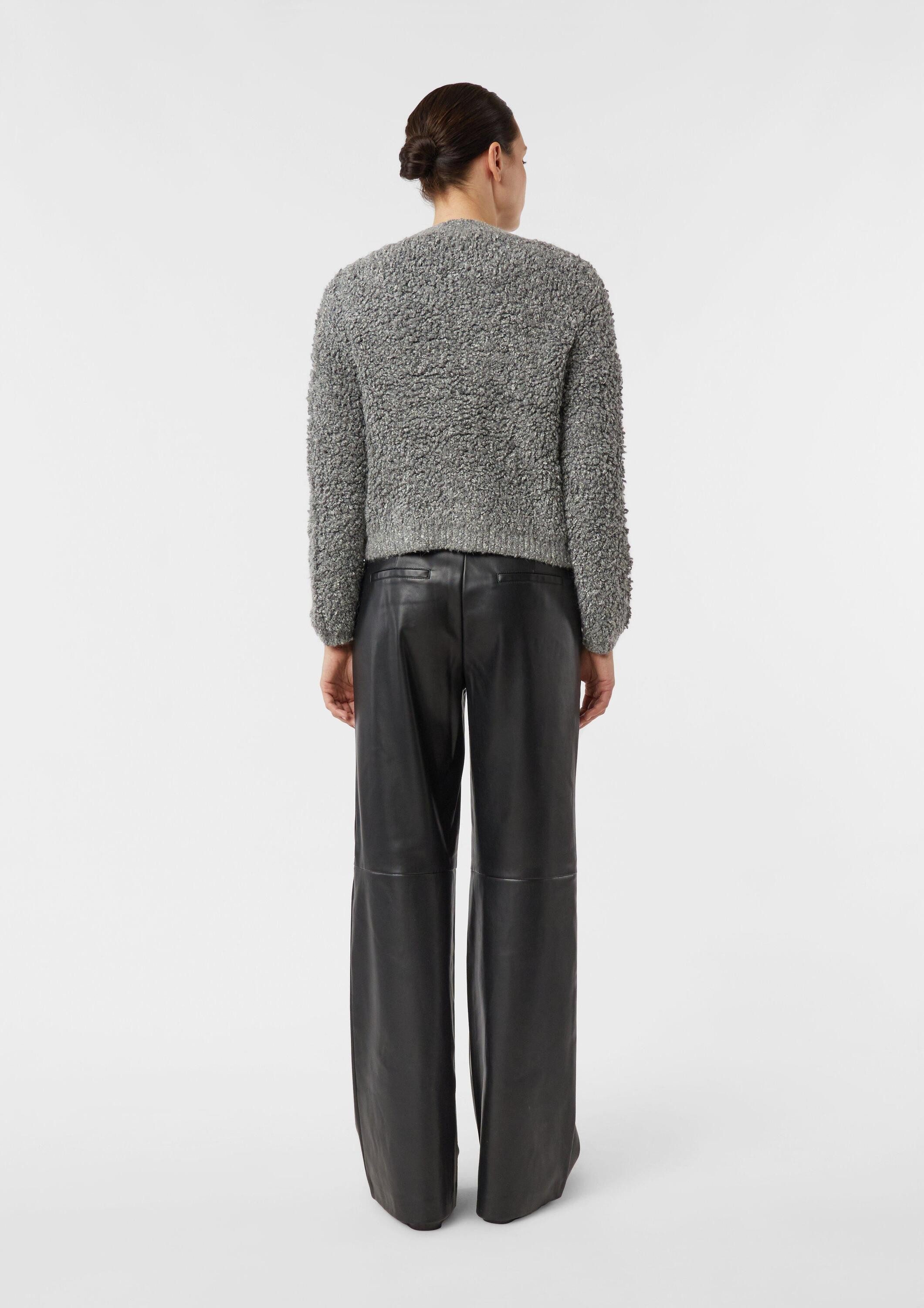 comma Cardigan Strickjacke Strickcardigan aus Bouclégarn mit Zierknöpfen