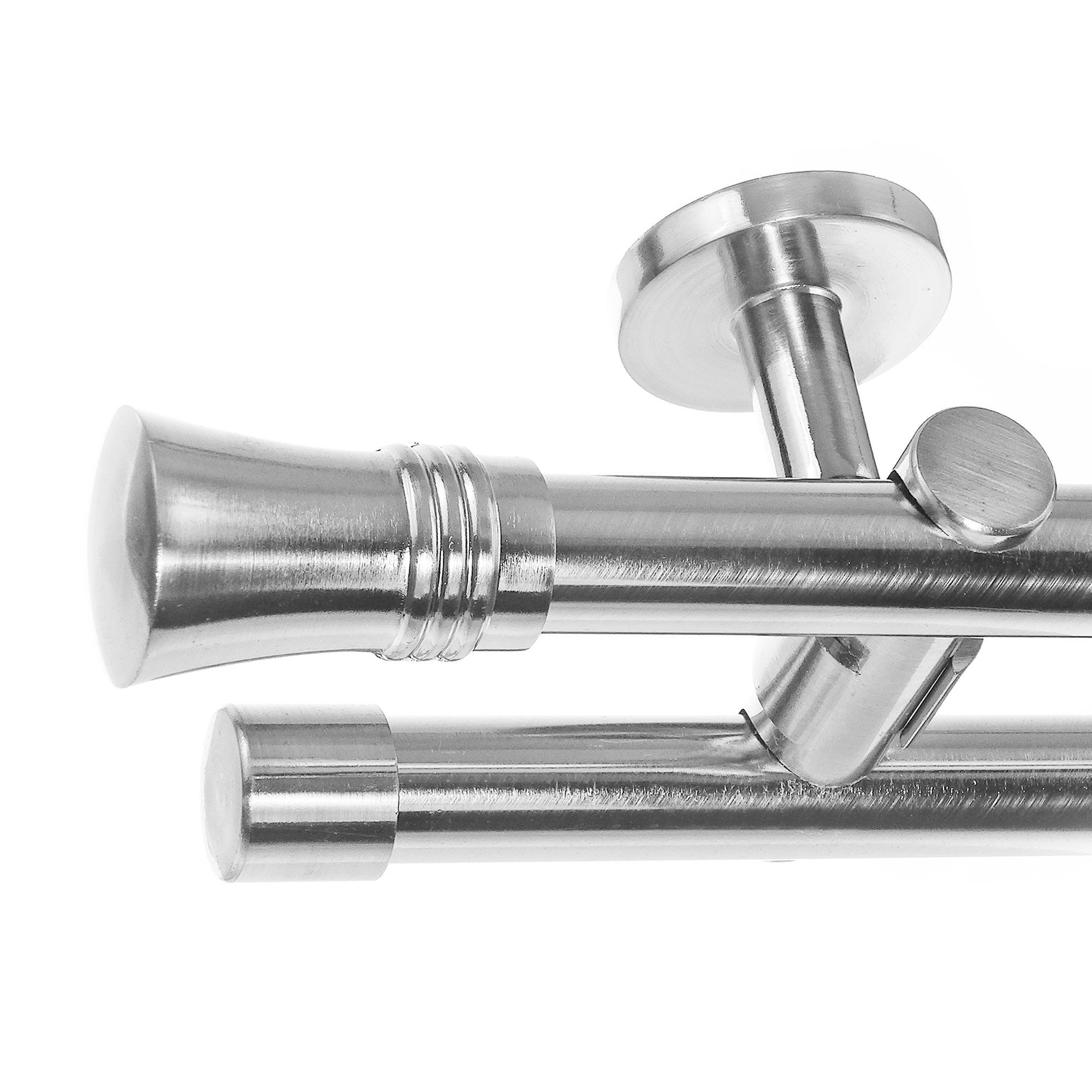 BASIT Gardinenstange Edelstahloptik 20mm mit Wandträgern günstig online kaufen