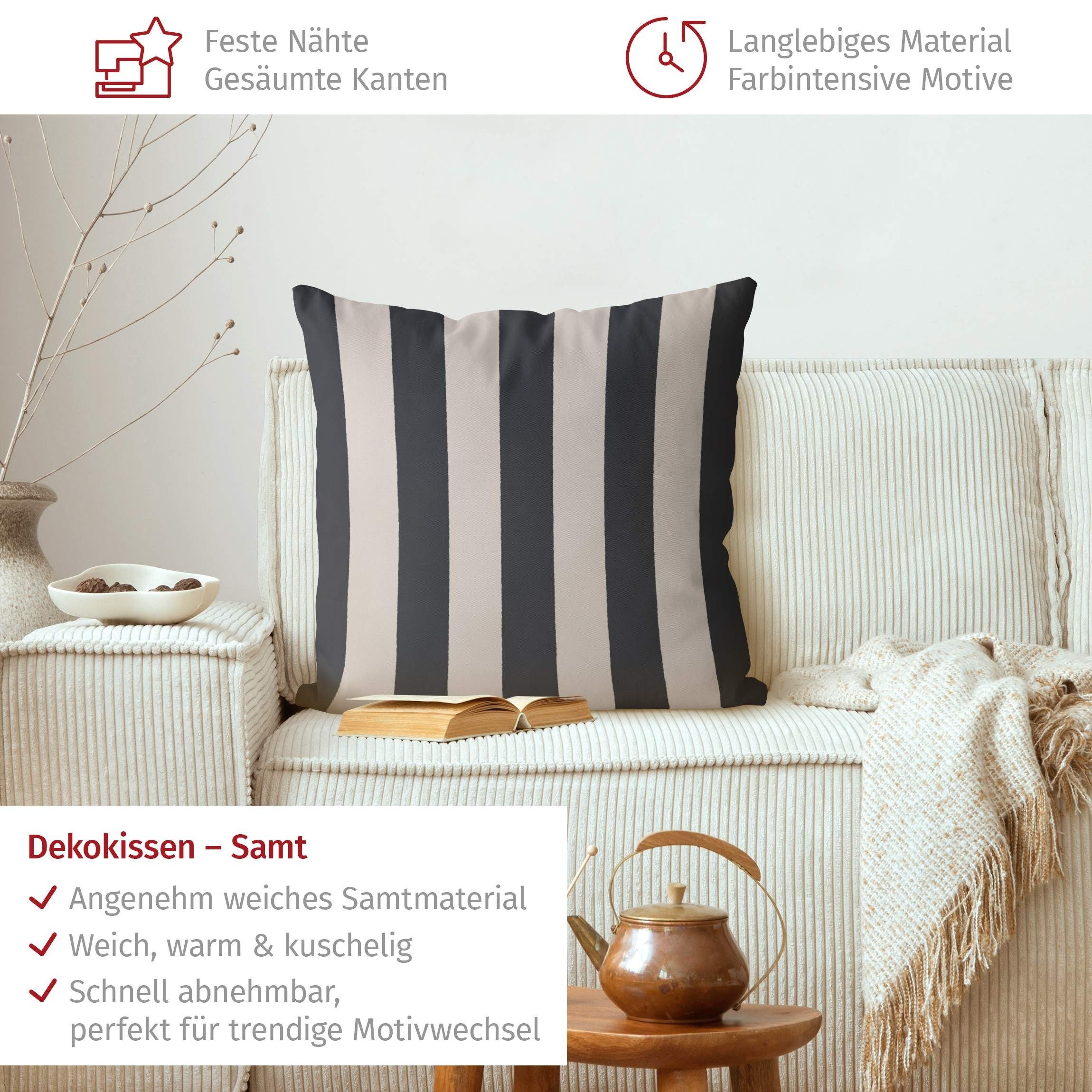 Bilderdepot24 Dekokissen drinnen Kissenhülle/ Sofakissen/ Zierkissen grau Muster Abstrakt, Bezug mit / ohne Füllung Zierkissen Outdoor Sofa Bett