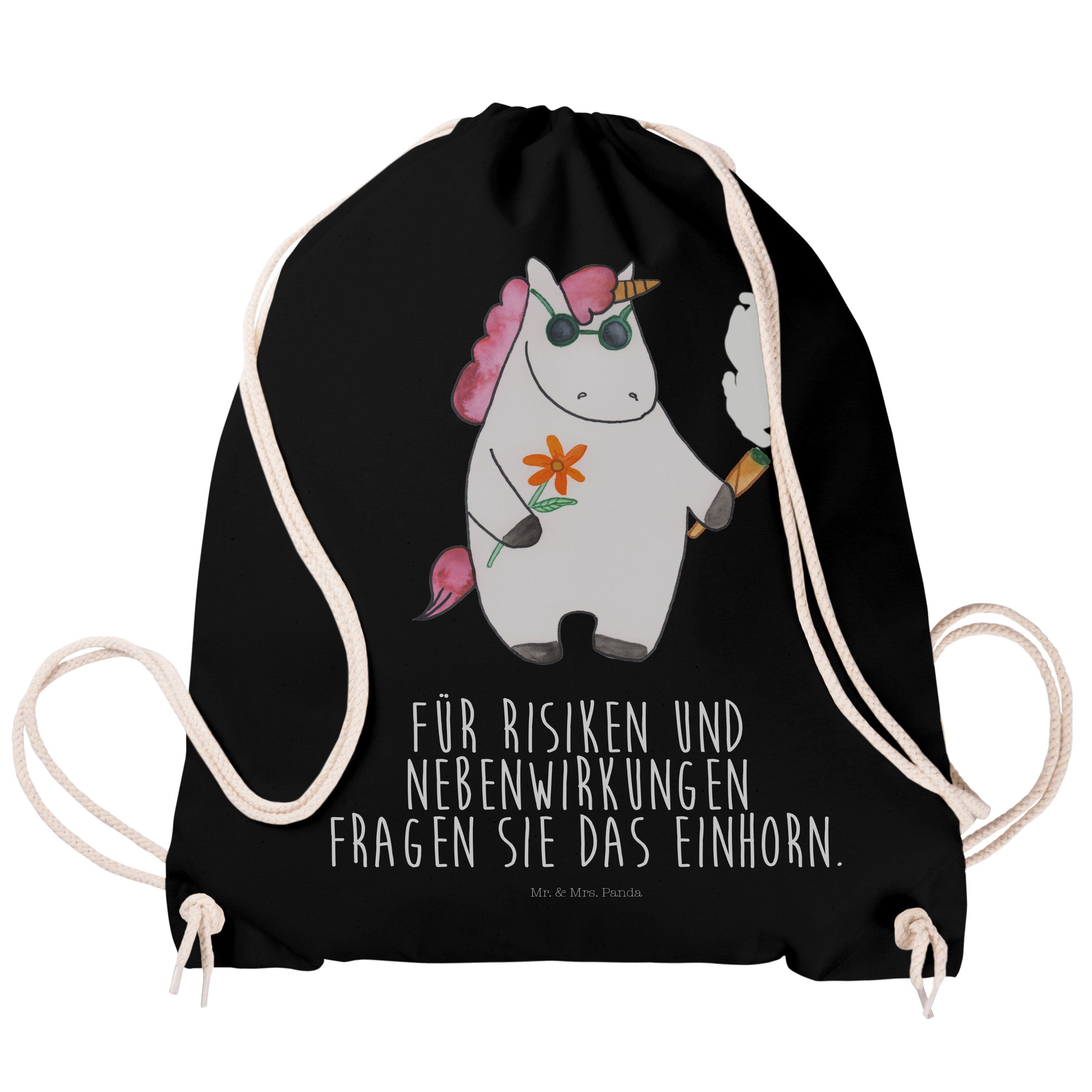Mr. & Mrs. Panda Woodstock Geschenk, Pegasus, Einhorn Sporttasche Schwarz Deko, Einhör Einhorn - (1-tlg) 