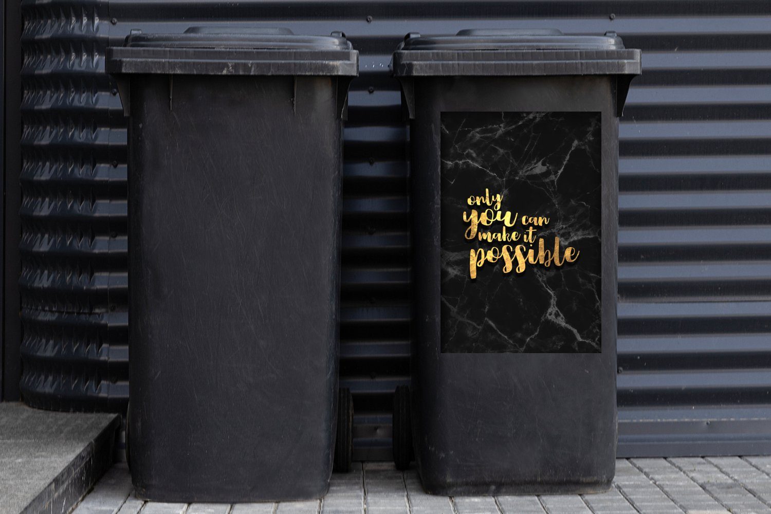 Mülltonne, Gold St), Zitat - Marmor Sticker, Mülleimer-aufkleber, Container, Abfalbehälter MuchoWow - - Wandsticker Motivation (1