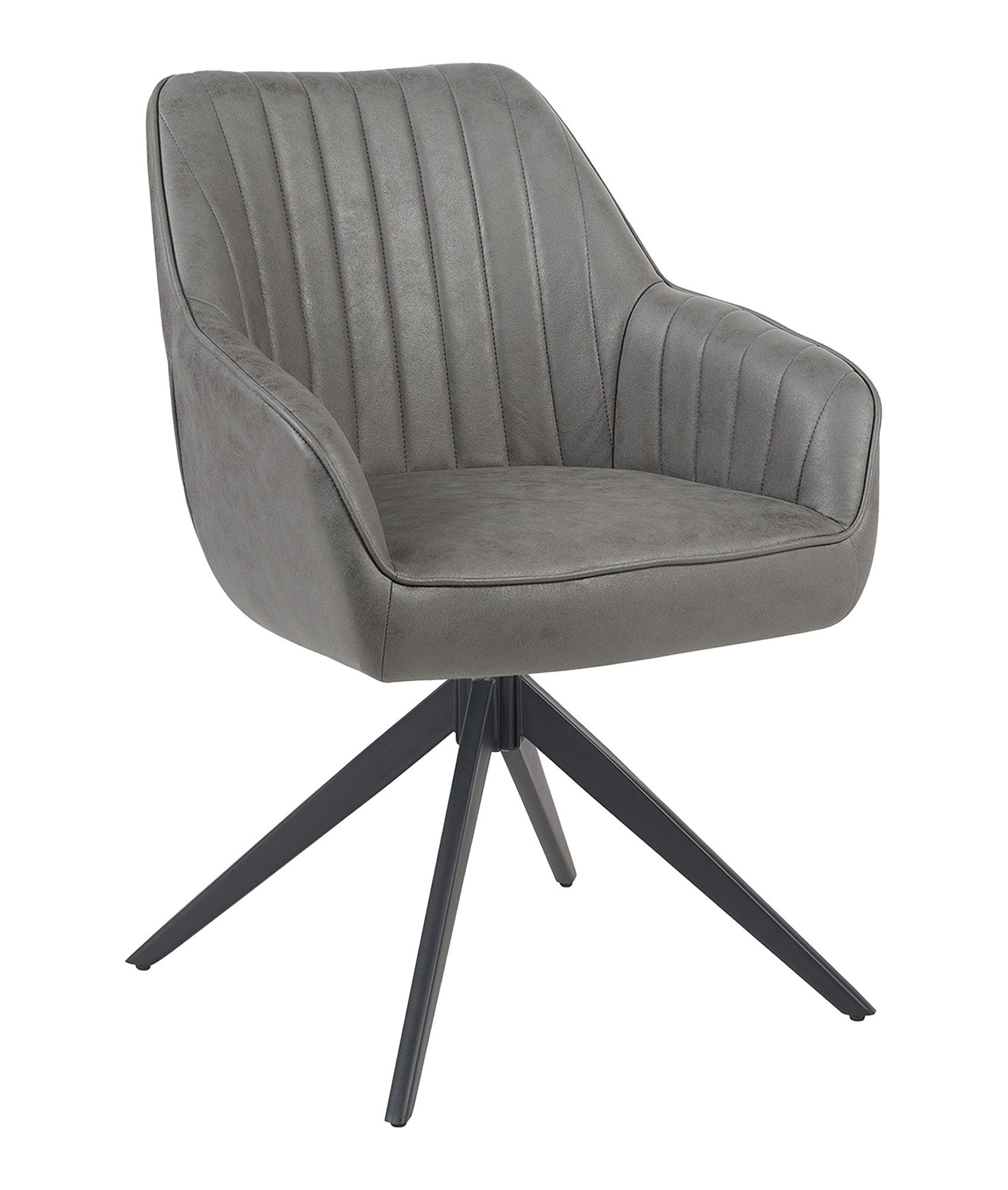 B&D home Polsterstuhl ARVIT, Esszimmer Stuhl, Drehstuhl, Armlehnstuhl mit Drehfunktion (1 St), mit Armlehnen, Taschenfederkern-Sitz, Metallgestell 360° drehbar