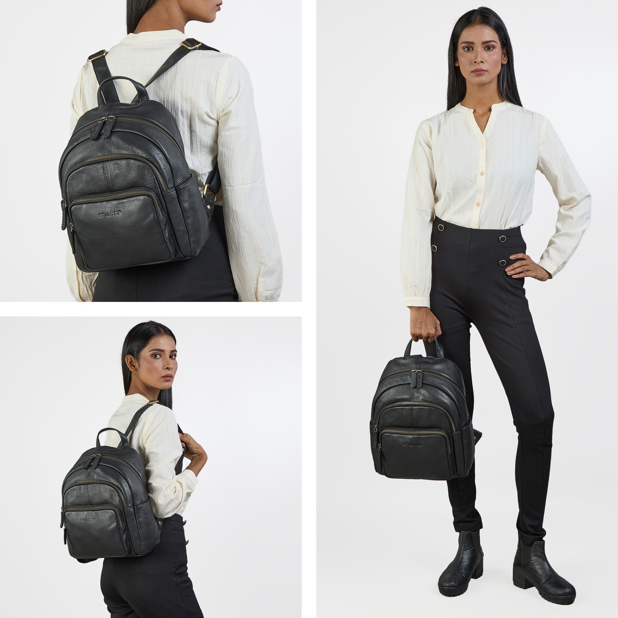 STILORD Cityrucksack "Bea" Lederrucksack Damen Echtleder Elegant Cityrucksa günstig online kaufen