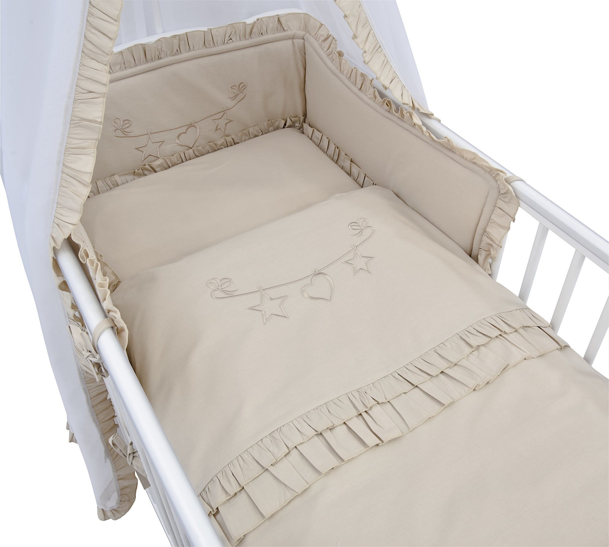 Baby-Delux Babybettwäsche Baby Bettwäsche Set 4-Tlg. Nestchen Chiffonhimmel günstig online kaufen