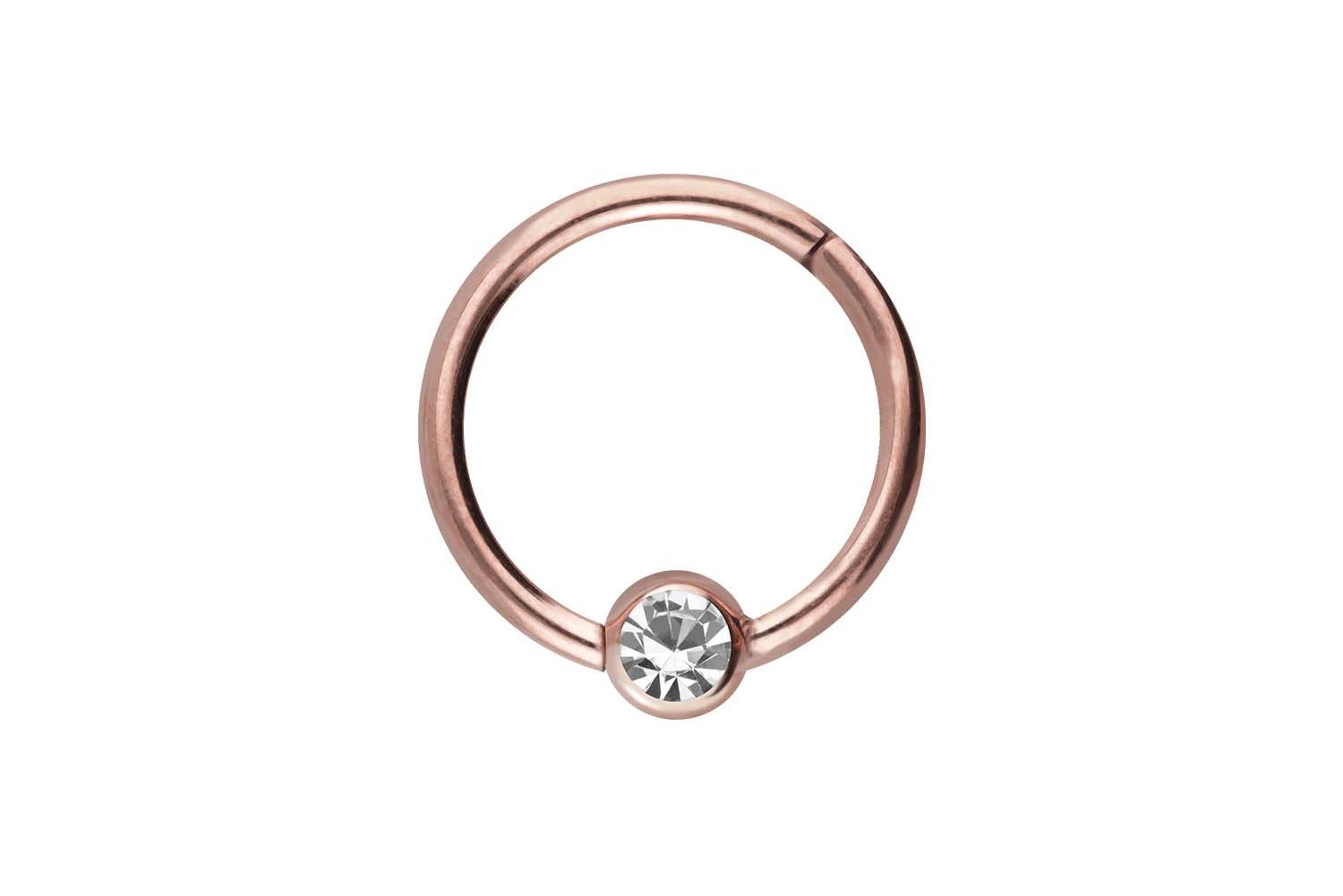 PIERCINGLINE Nasenpiercing Chirurgenstahl Segmentring Clicker KRISTALL Ohrpiercing Septum Nase (Clicker, 1-tlg), Ohrpiercing für Conch, Helix, Tragus, Daith, Lobe