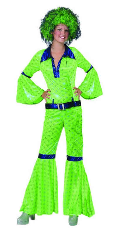 Das Kostümland Kostüm Hippie Girl Disco Anzug für Mädchen - Grün