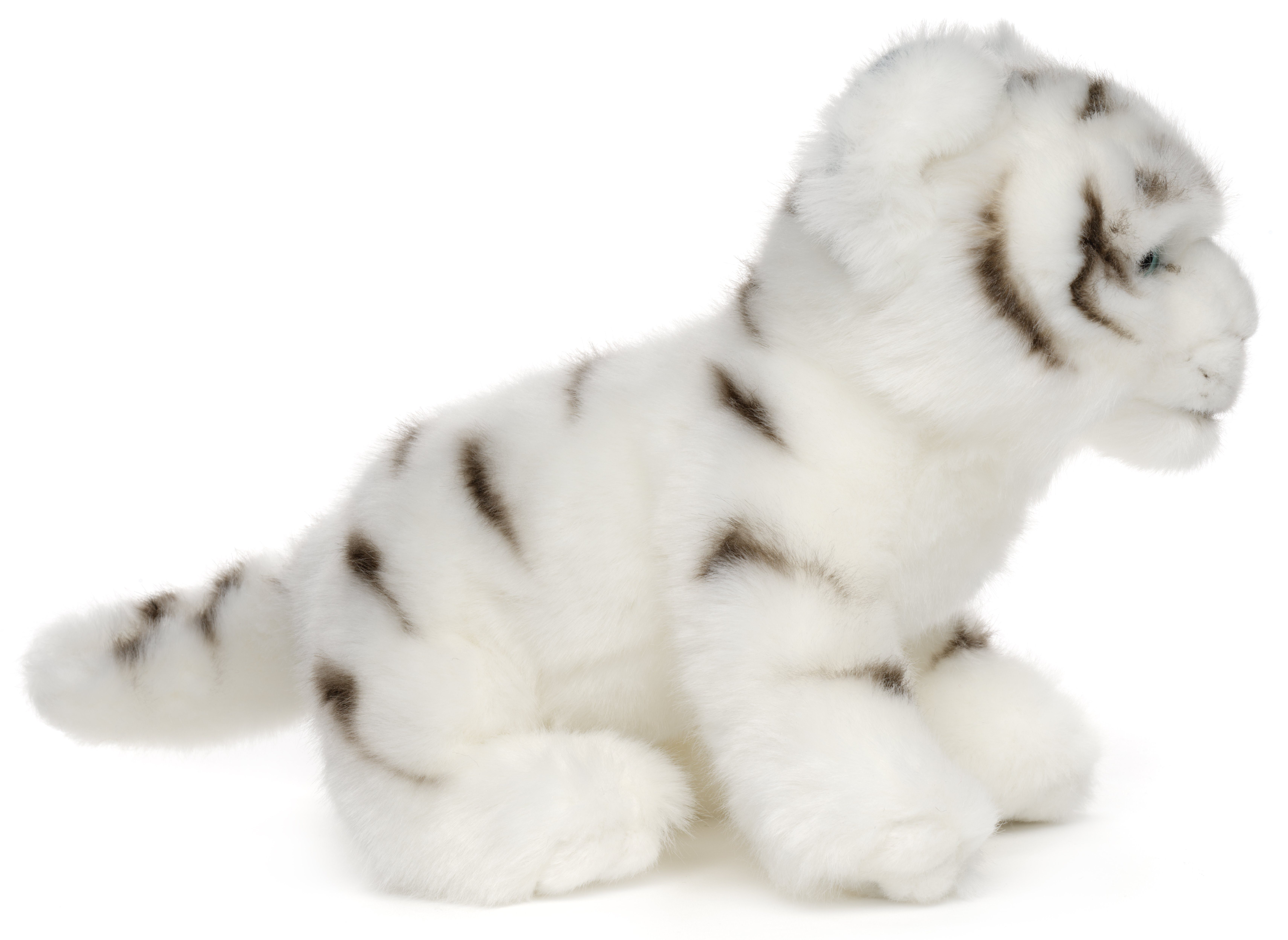 Uni-Toys Kuscheltier Tiger Baby, sitzend - Klassisch oder Weiß - 24 cm (Länge) - Plüschtier, zu 100 % recyceltes Füllmaterial