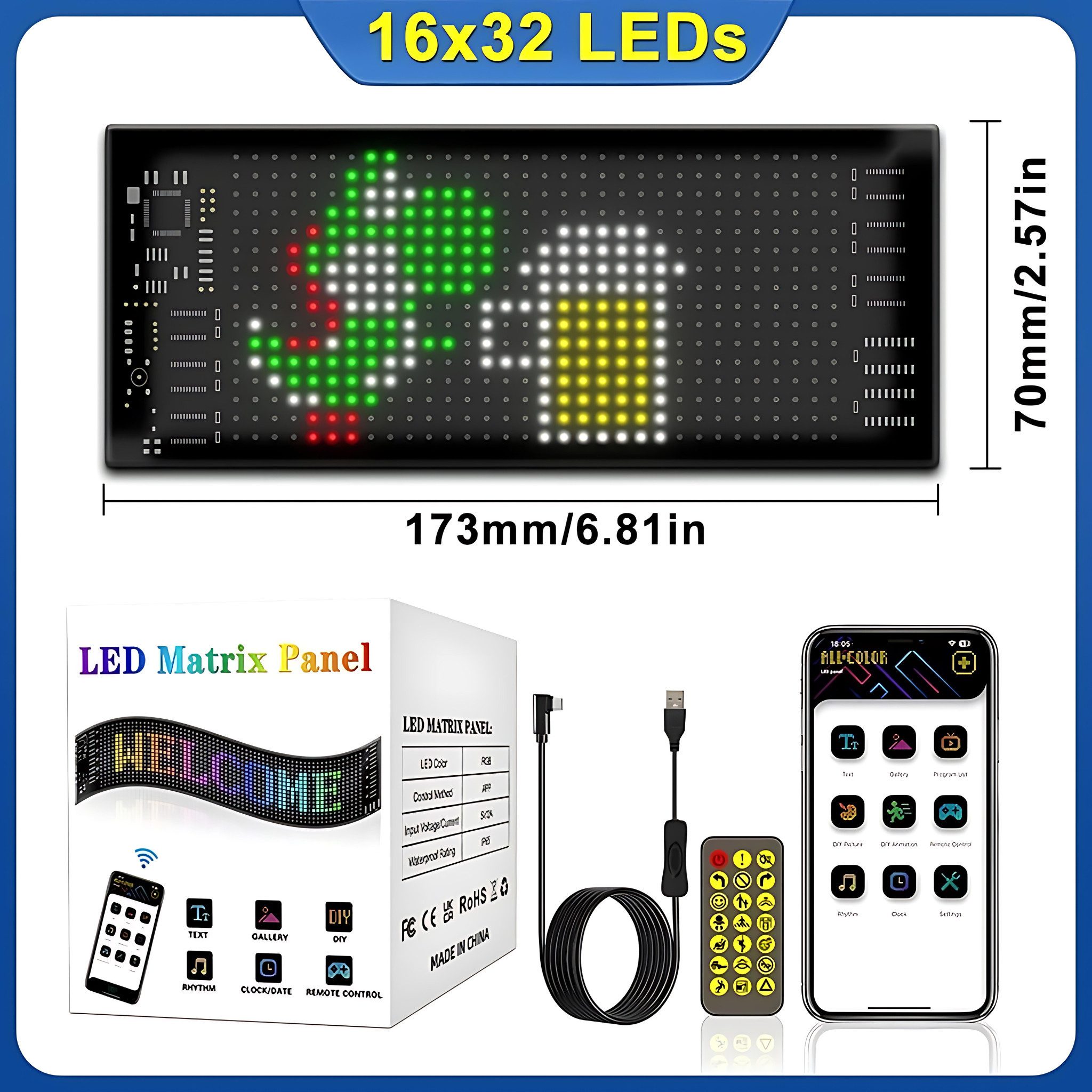 LED Dekolicht Intelligenter LED-Pixel-Bildschirm, programmierbares LED-Panel