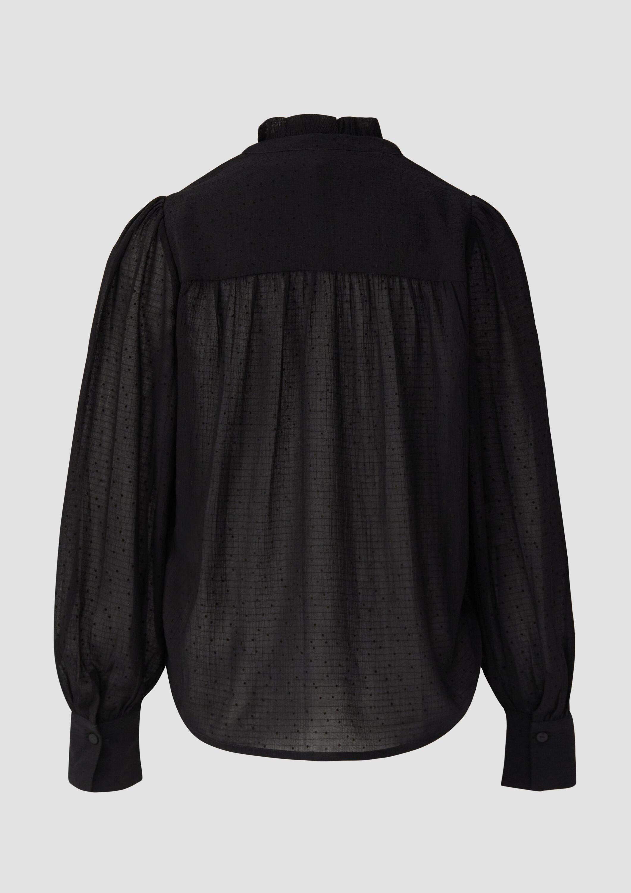 QS Langarmbluse Bluse Strukturierte Chiffonbluse mit Punktemuster günstig online kaufen