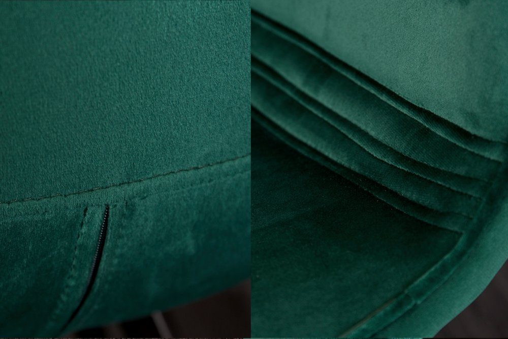 Retro riess-ambiente schwarz, / · · Samt Esszimmer AMSTERDAM smaragdgrün Esszimmerstuhl CHAIR · Metall