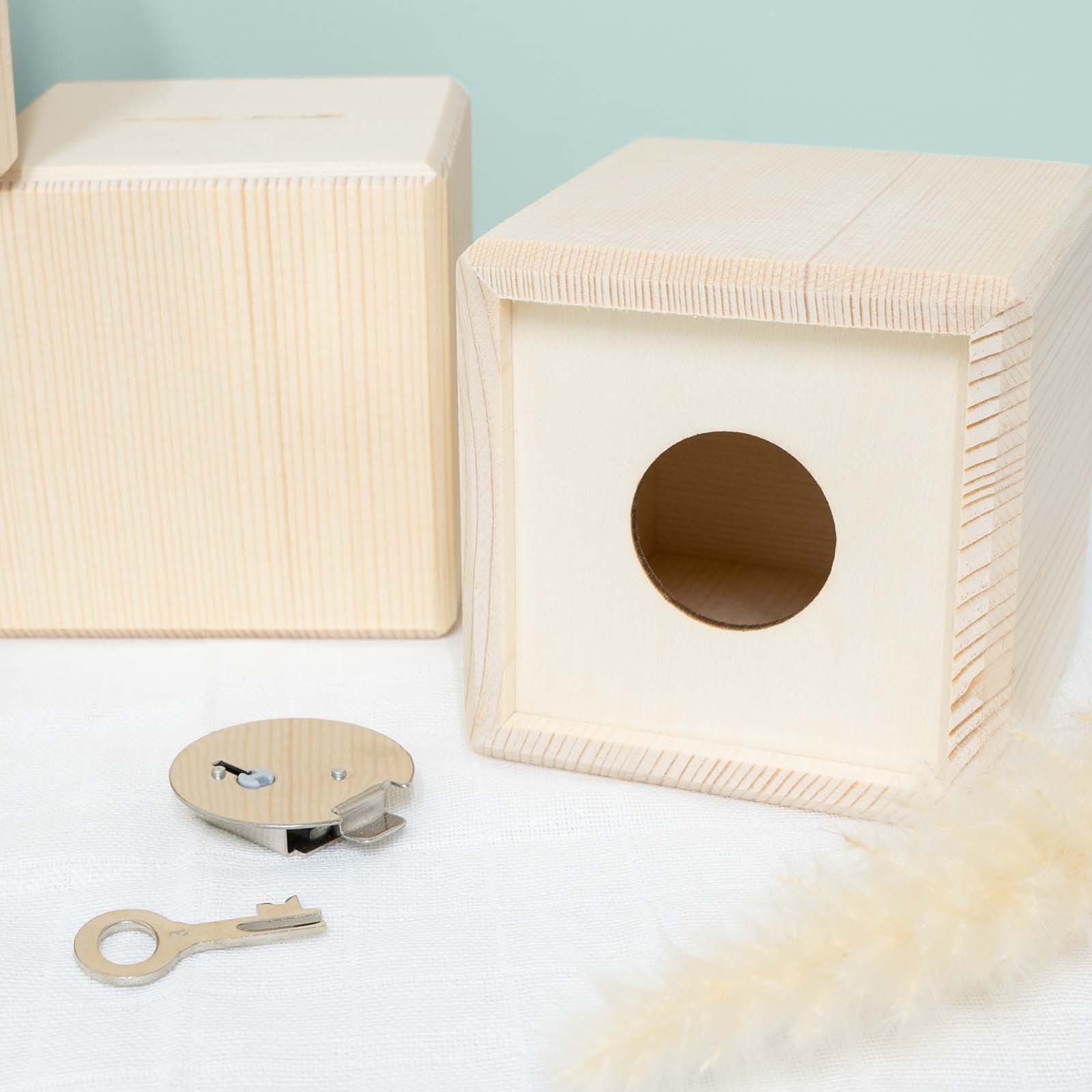 hellomini Spardose Spardose Holz Würfel Blanko, günstig online kaufen